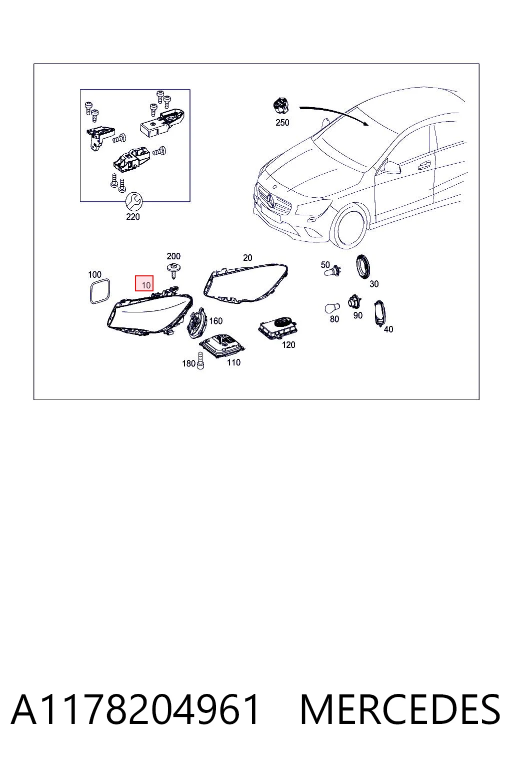A1178204961 Mercedes Фара передняя правая