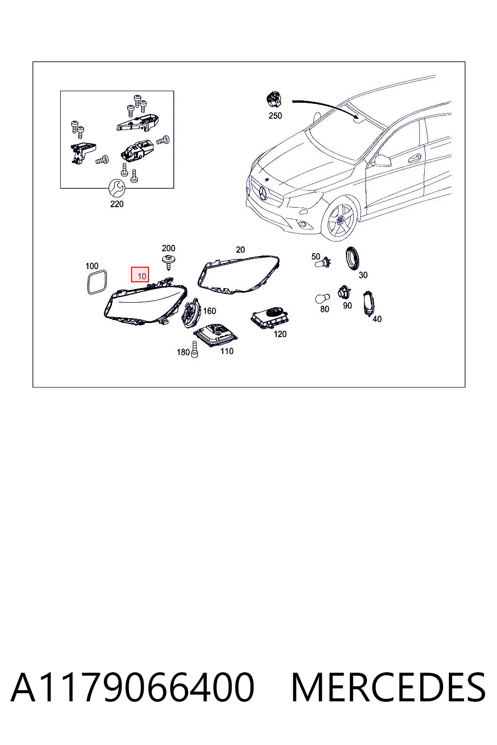 A1179066400 Mercedes Фара передняя правая