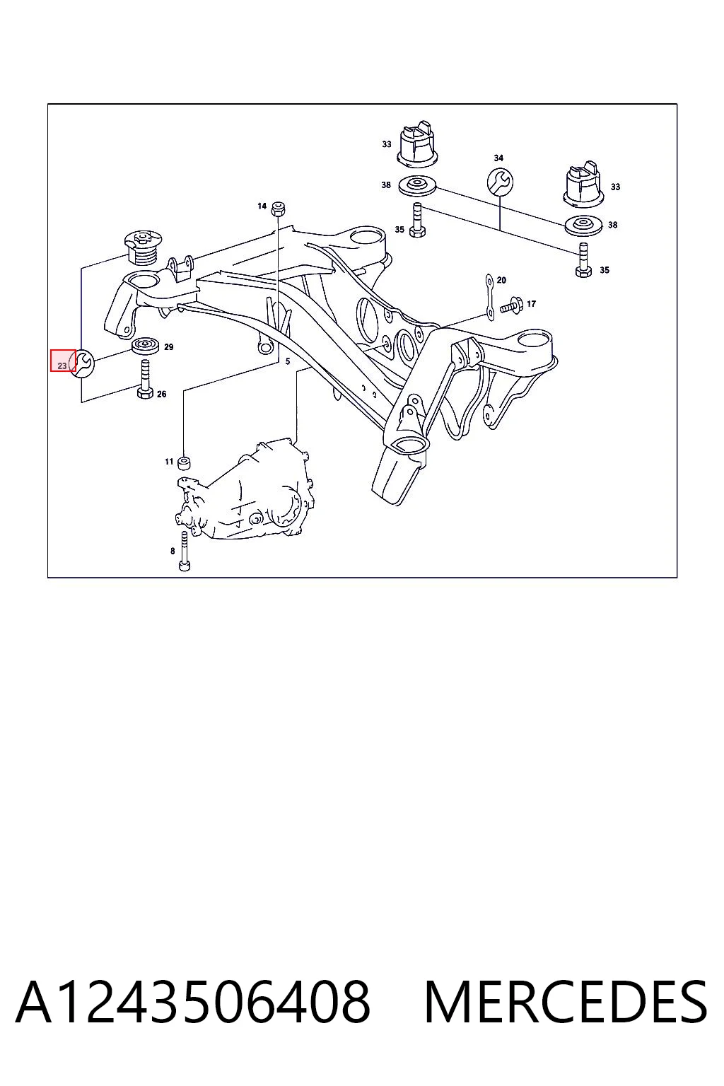 A1243506408 Mercedes Сайлентблок балки моста