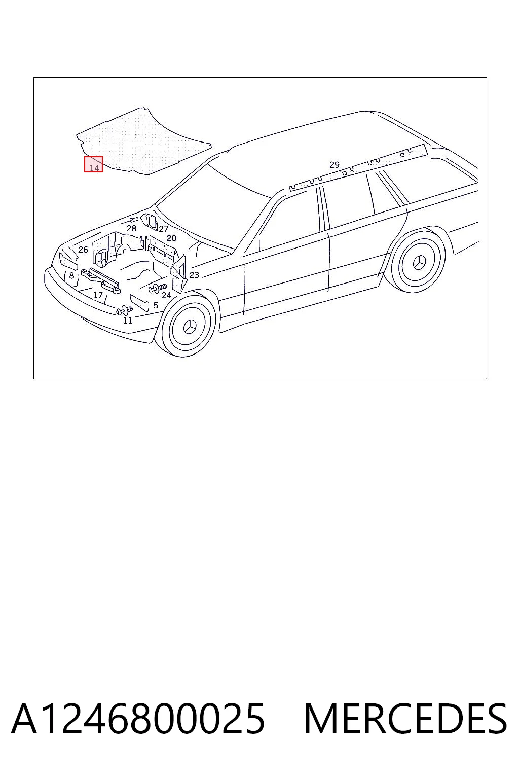  Шумоизоляция капота Mercedes E 