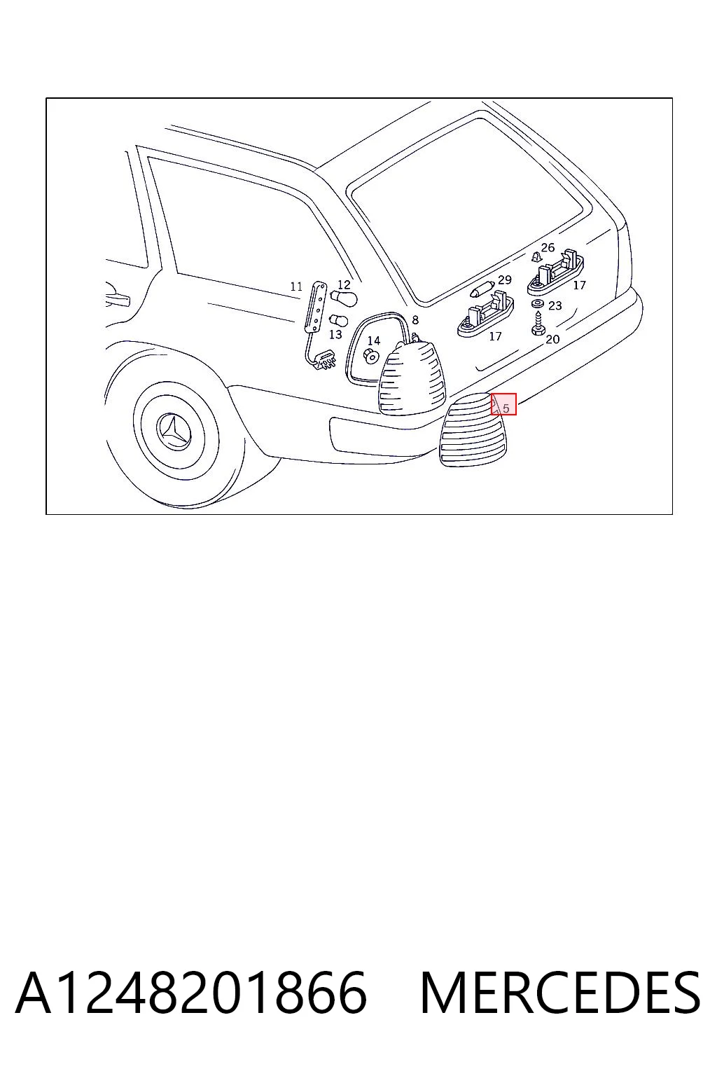 Фонари задние на Mercedes E  S124