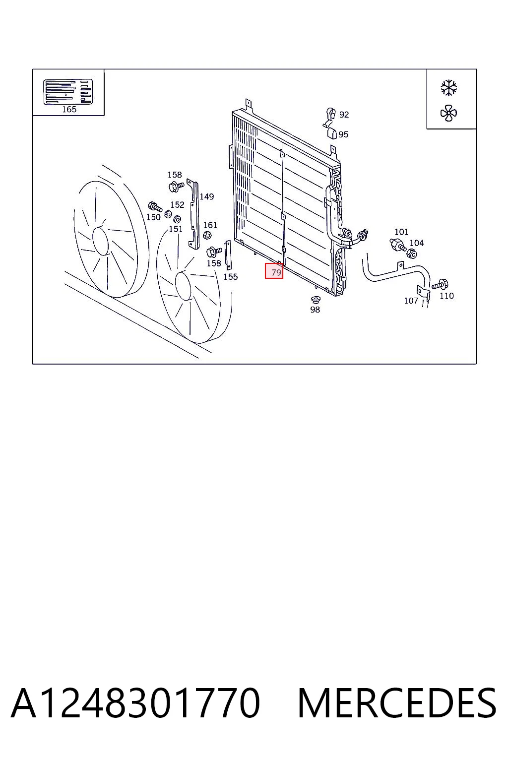 Конденсатор кондиционера Mercedes E купе (C124) (1987 - 1993) цена, от 97.22 USD