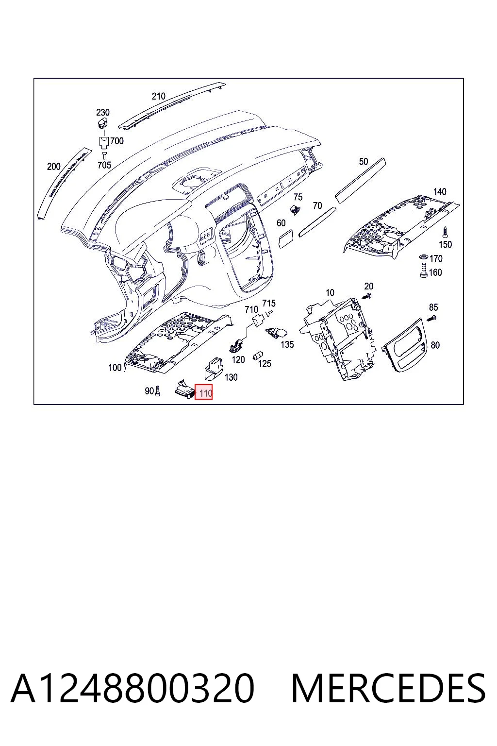 A1248800320 Mercedes Ручка открытия капота