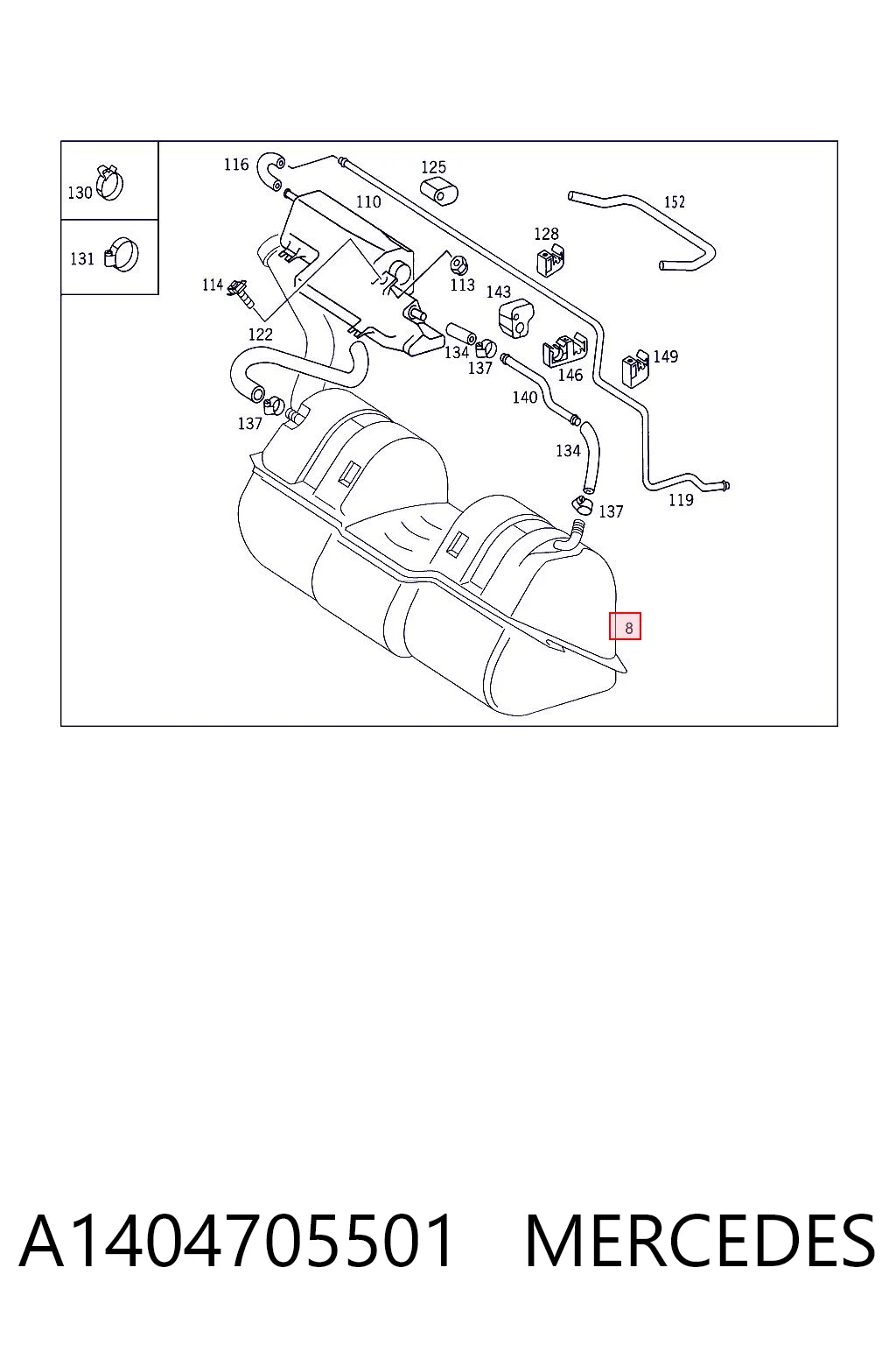 Бак топливный MERCEDES A1404705501