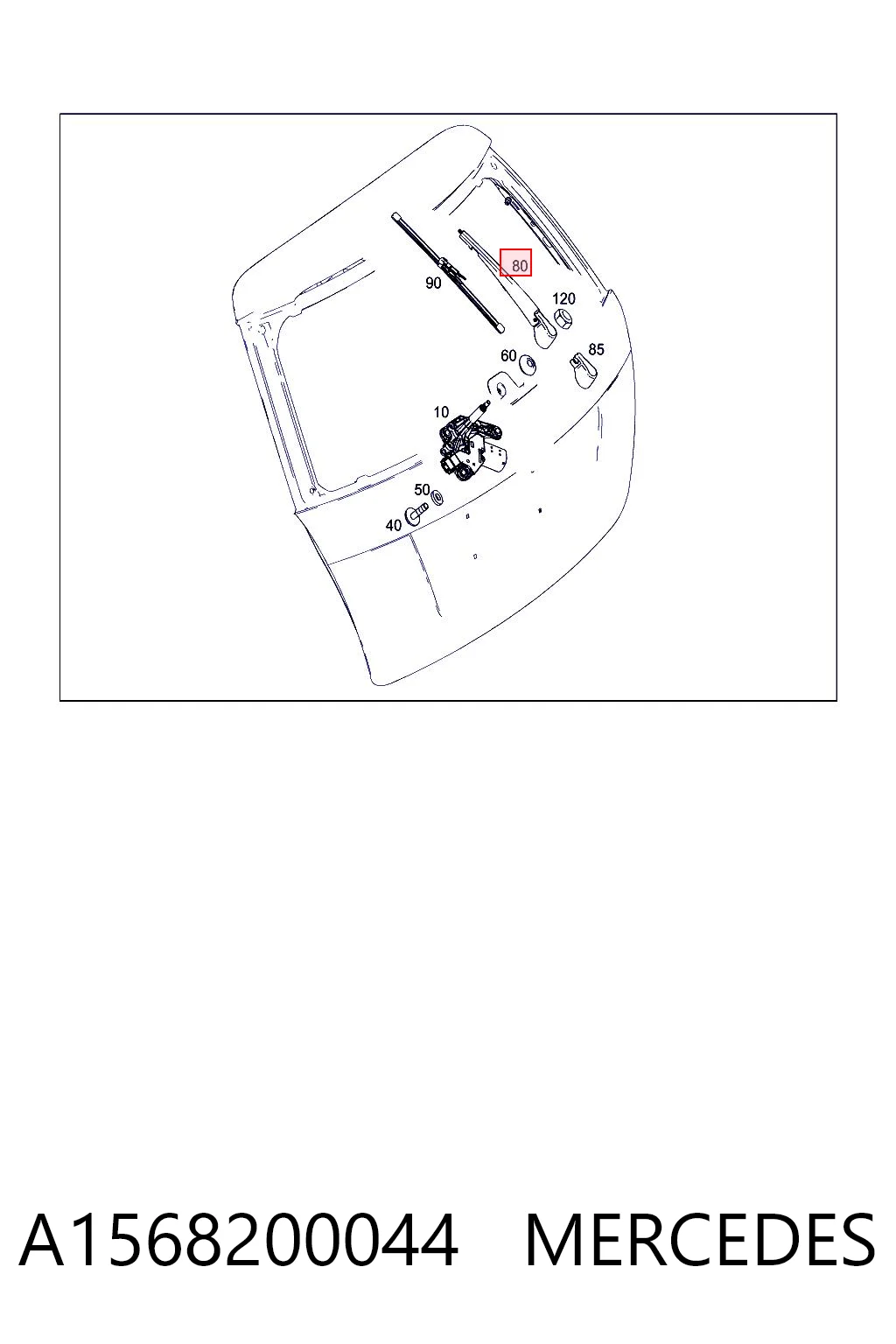 A1568200044 Mercedes Рычаг-поводок дворника заднего стекла