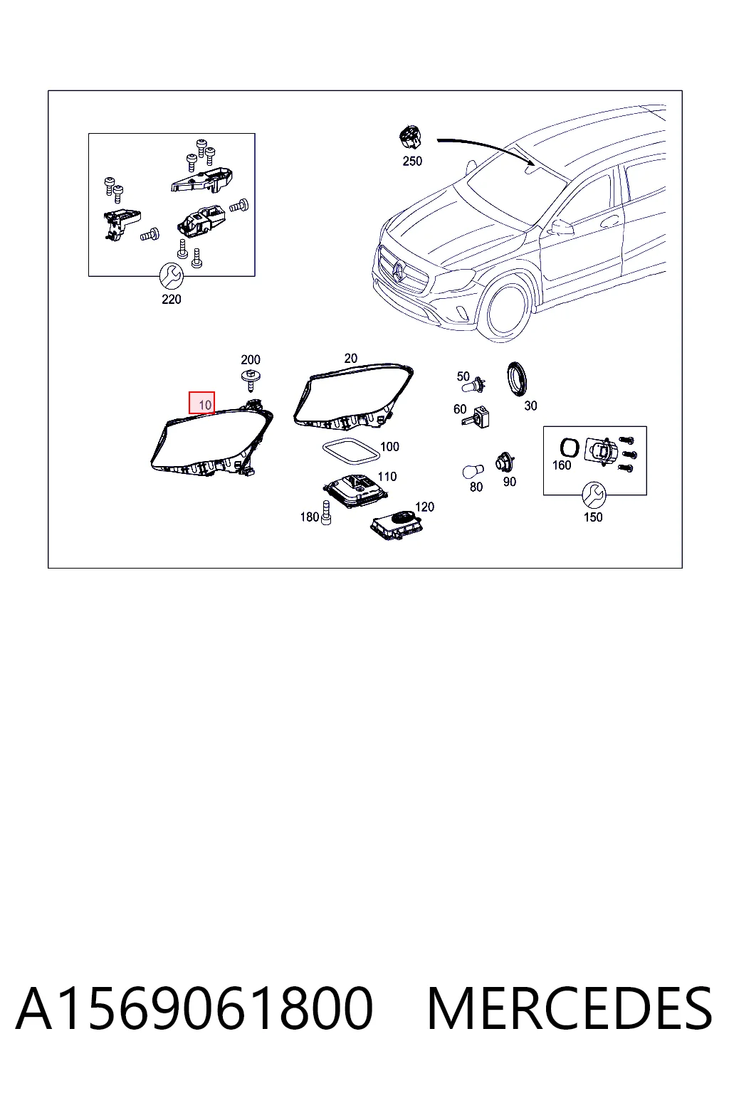 A1569061800 Mercedes Фара передняя правая