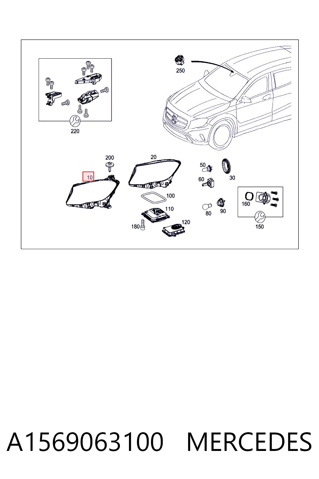 A1569063100 Mercedes Фара