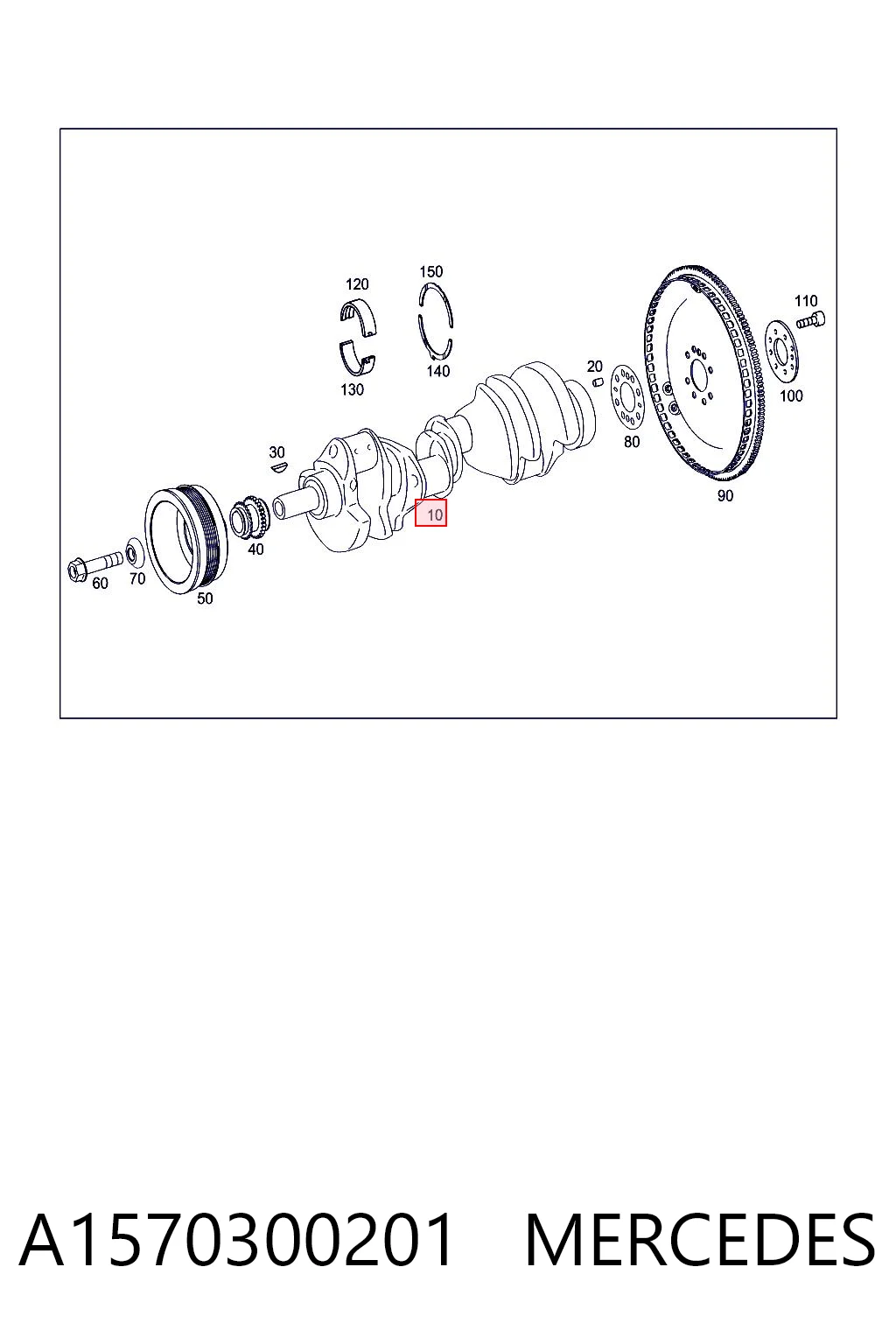 A1570300201 Mercedes Коленвал двигателя