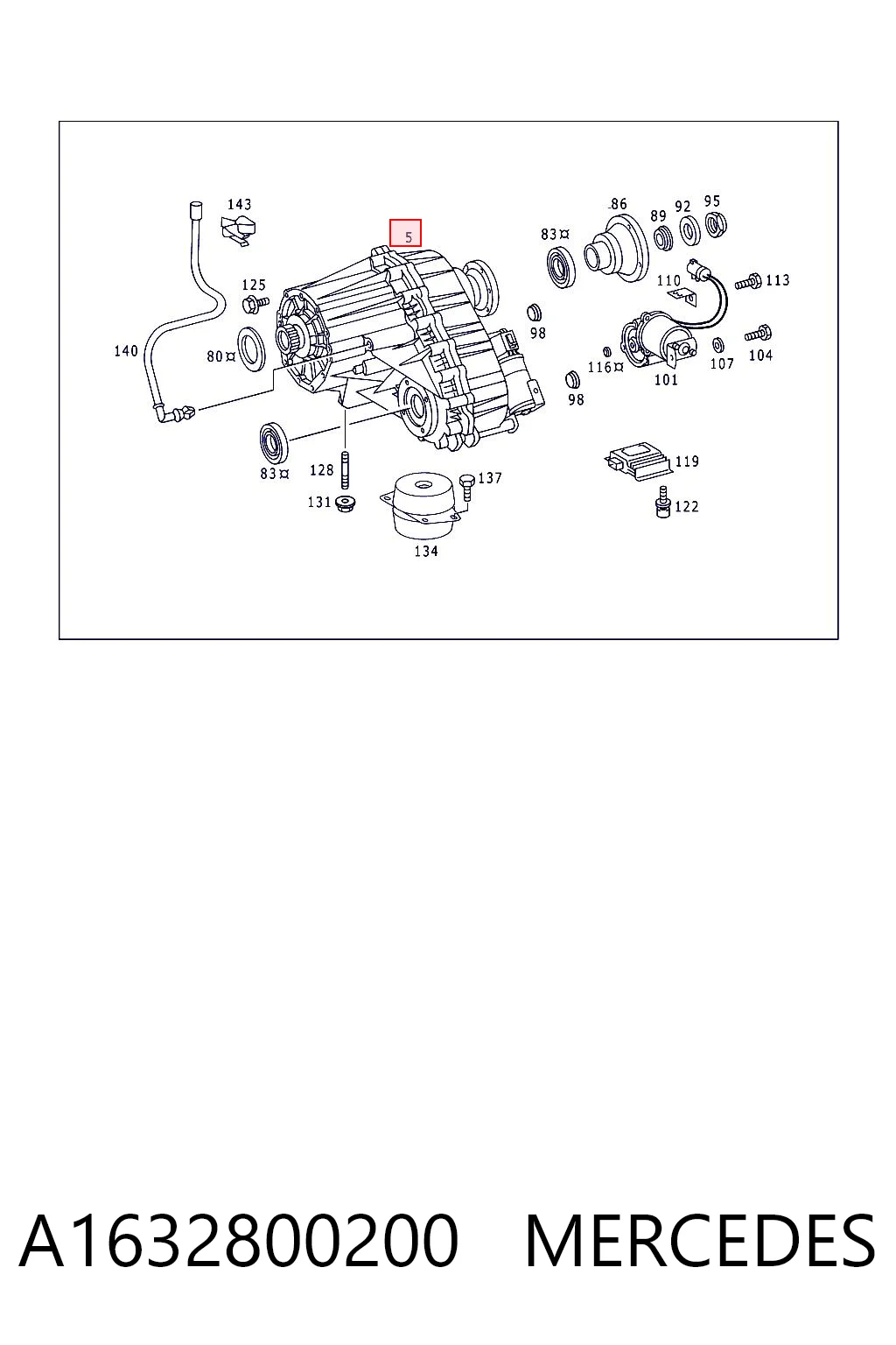 Коробка раздаточная в сборе Mercedes ML/GLE внедорожник (W163) (1998 - 2005) цена, от 440.90 USD