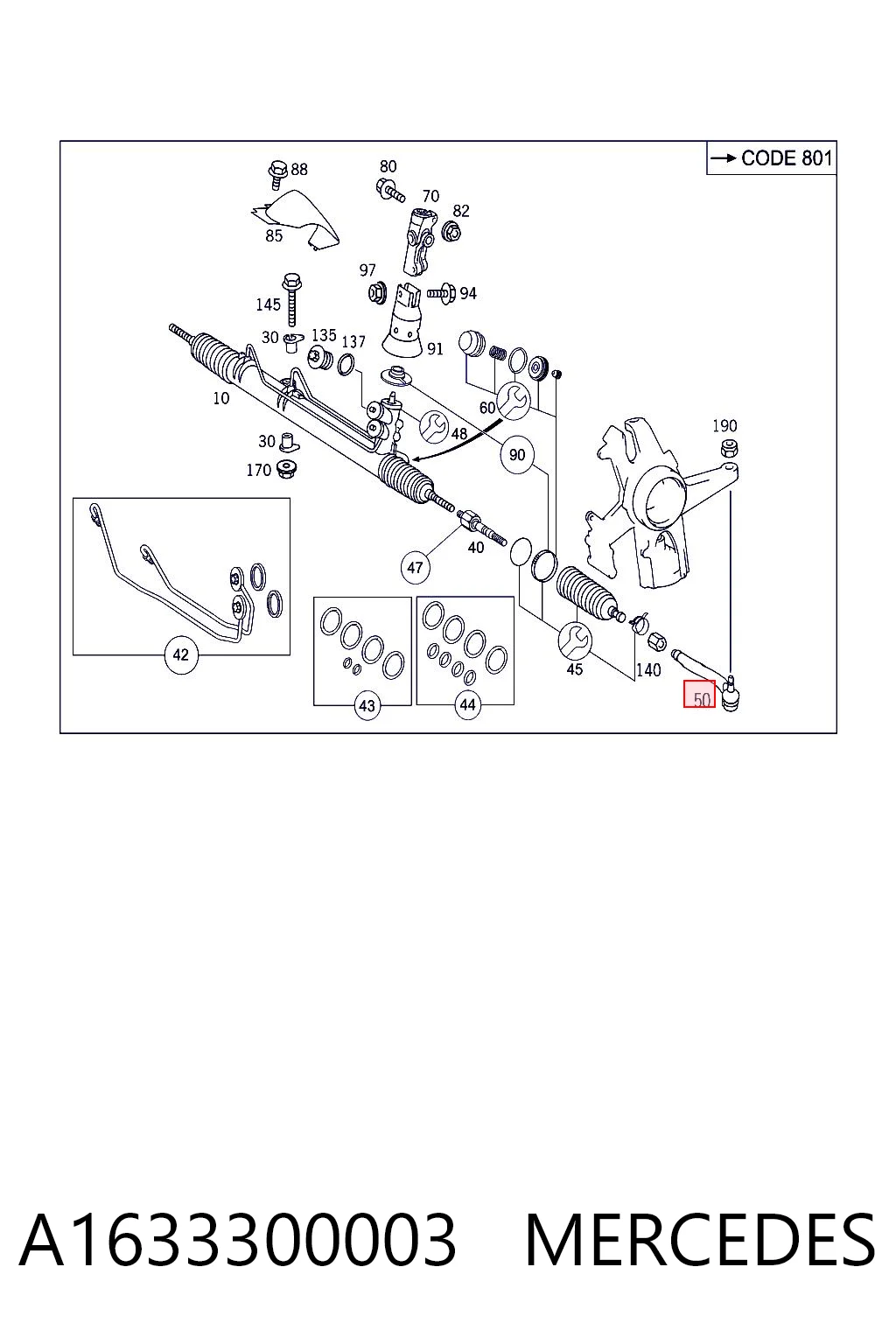 A1633300003 Mercedes Наружный наконечник рулевой тяги