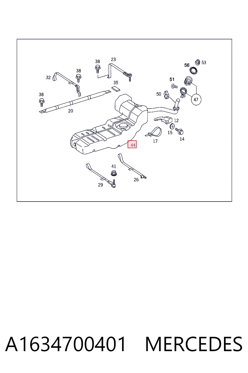Бак топливный на Mercedes ML/GLE  W163