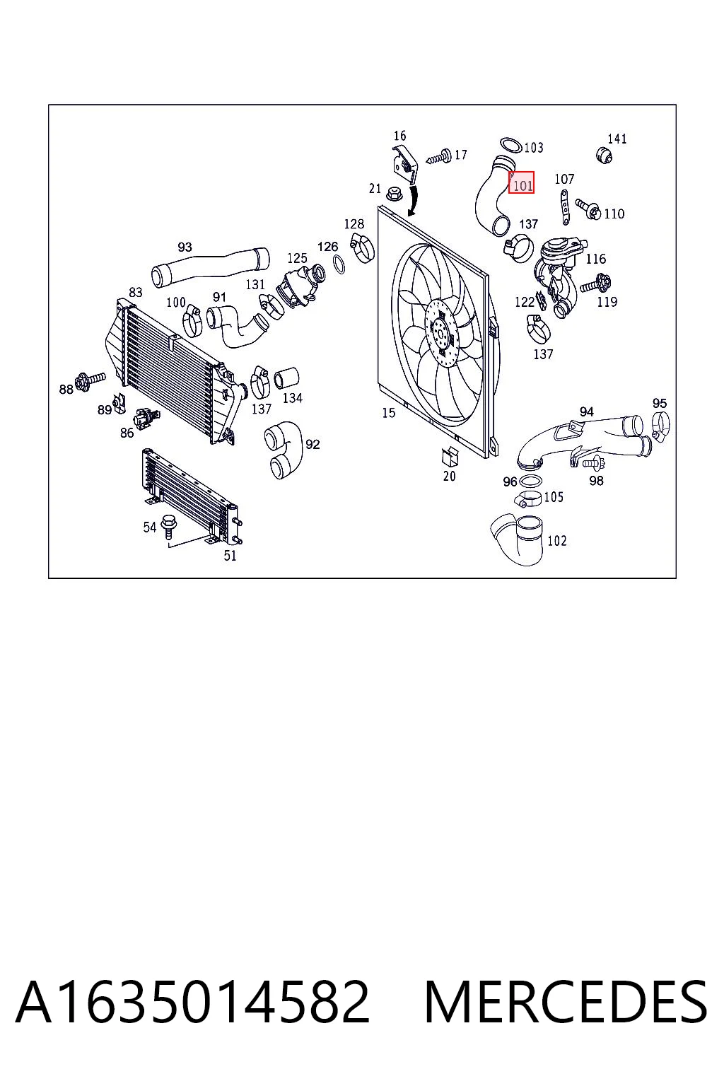 A1635014582 Mercedes Патрубок интеркуллера