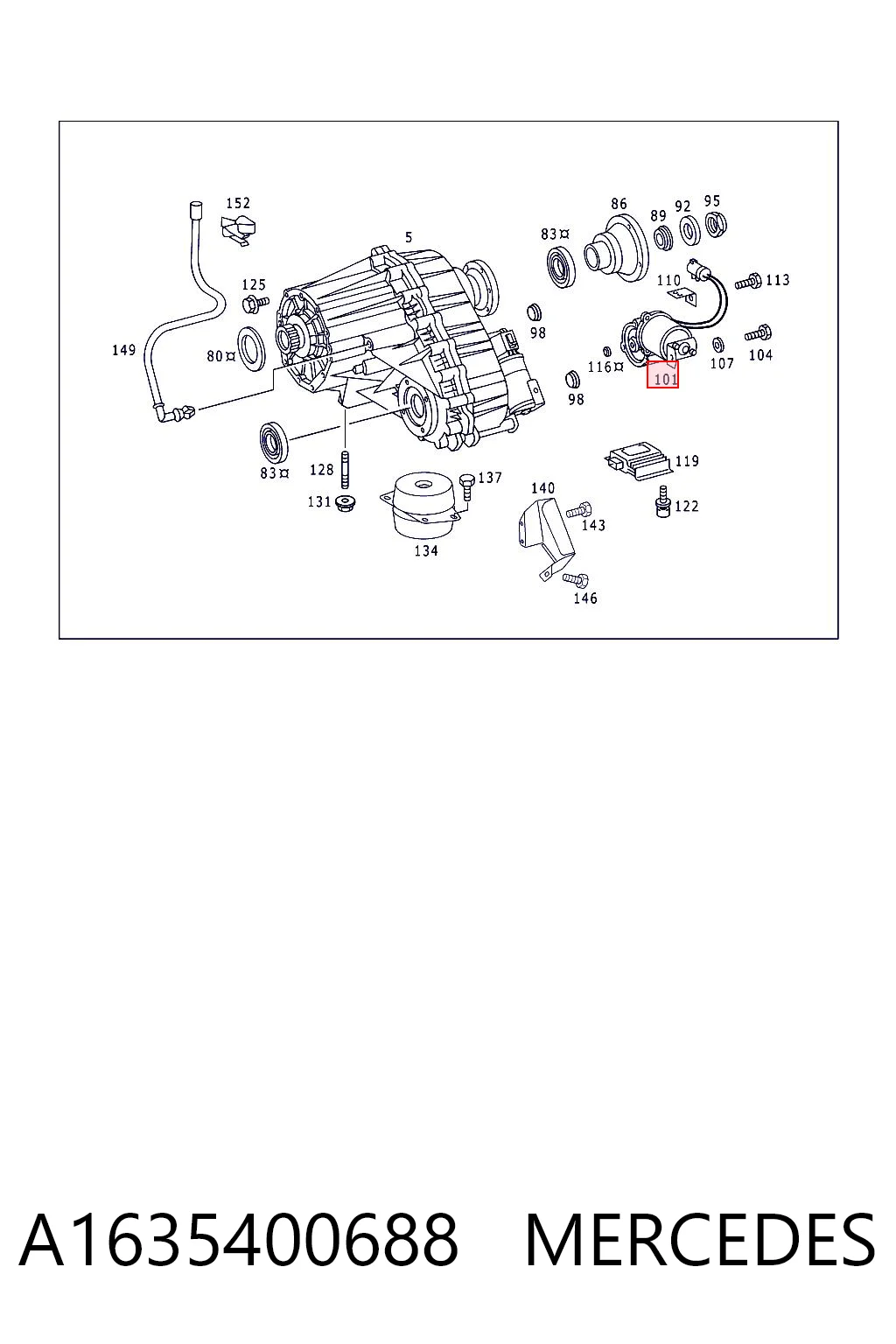 A1635400688 Mercedes Двигатель управления раздаточной коробкой