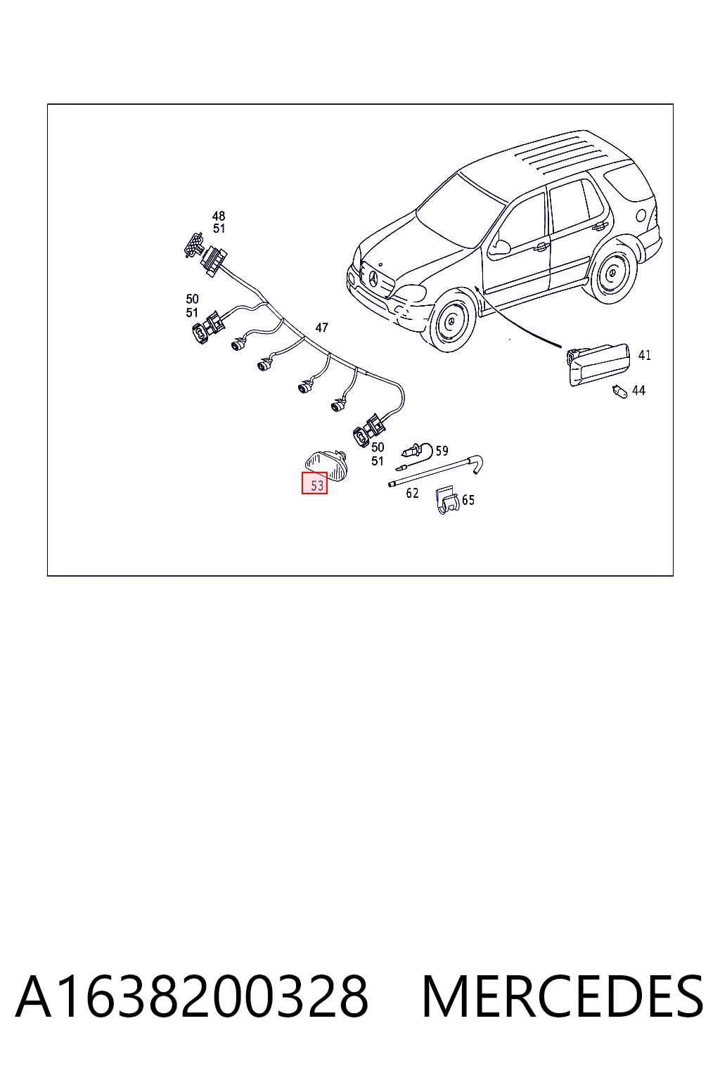 A1638200328 Mercedes Противотуманная фара левая