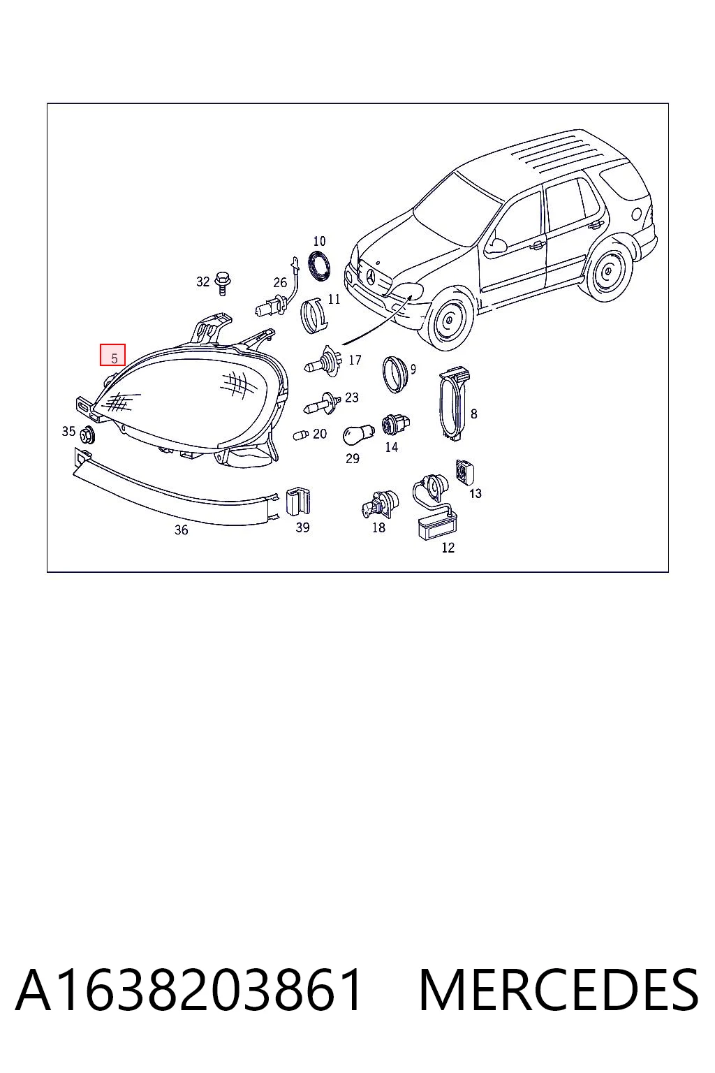 1638200261 Mercedes Фара передняя правая