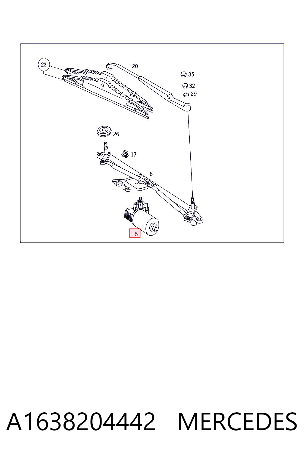 Мотор трапеции стеклоочистителя Mercedes 1638202542 цена, от 57.28 USD
