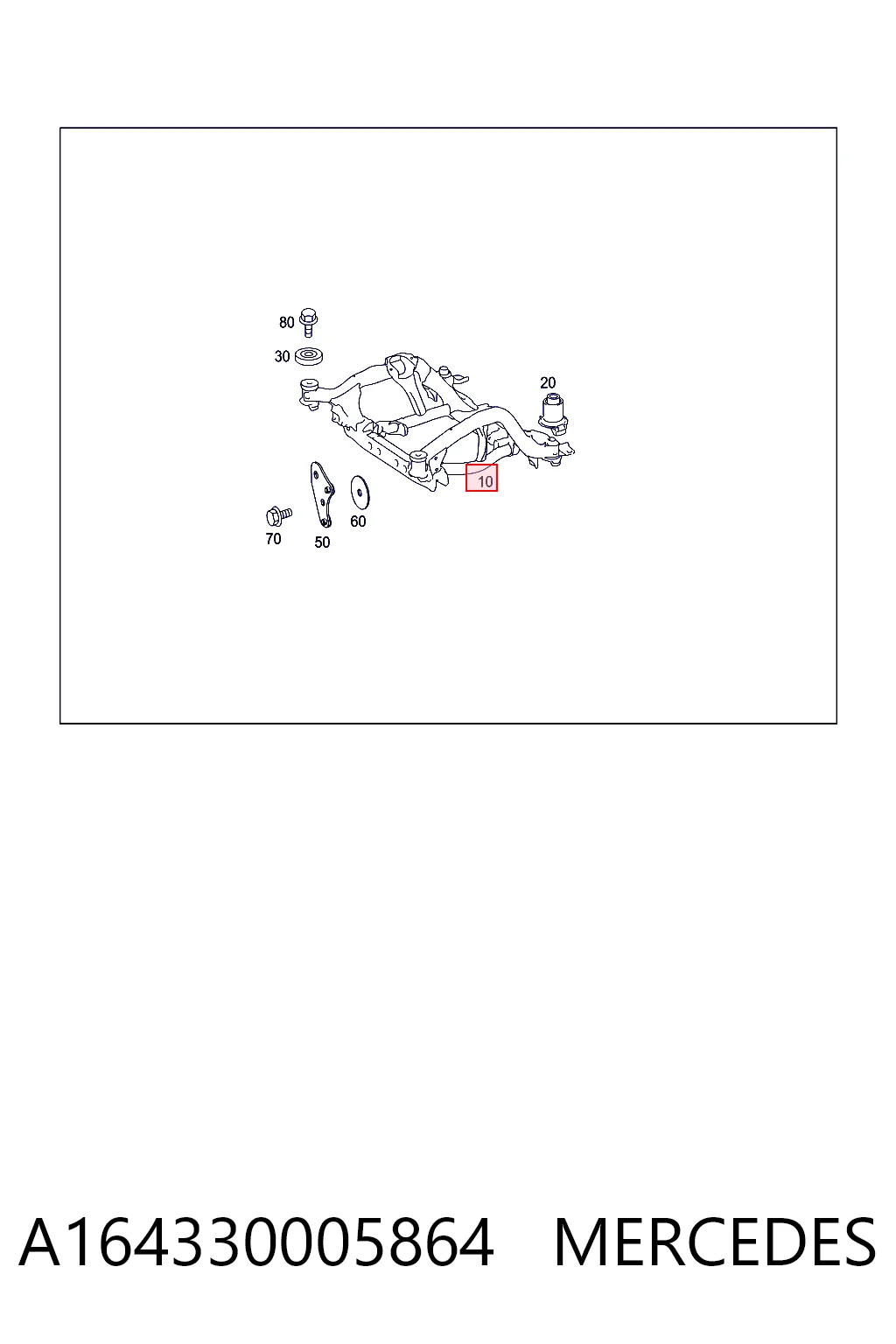 Передняя балка Mercedes ML/GLE внедорожник (W164) (2005 - 2011) цена, от 44.59 USD