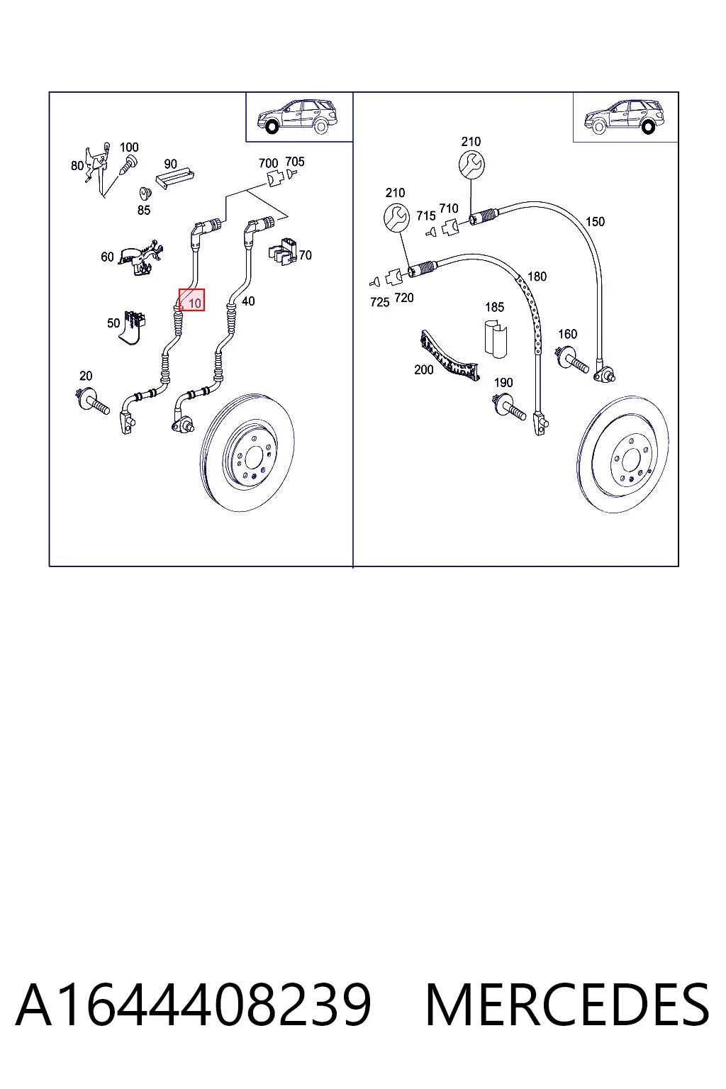 A1644408239 Mercedes Датчик износа тормозных колодок