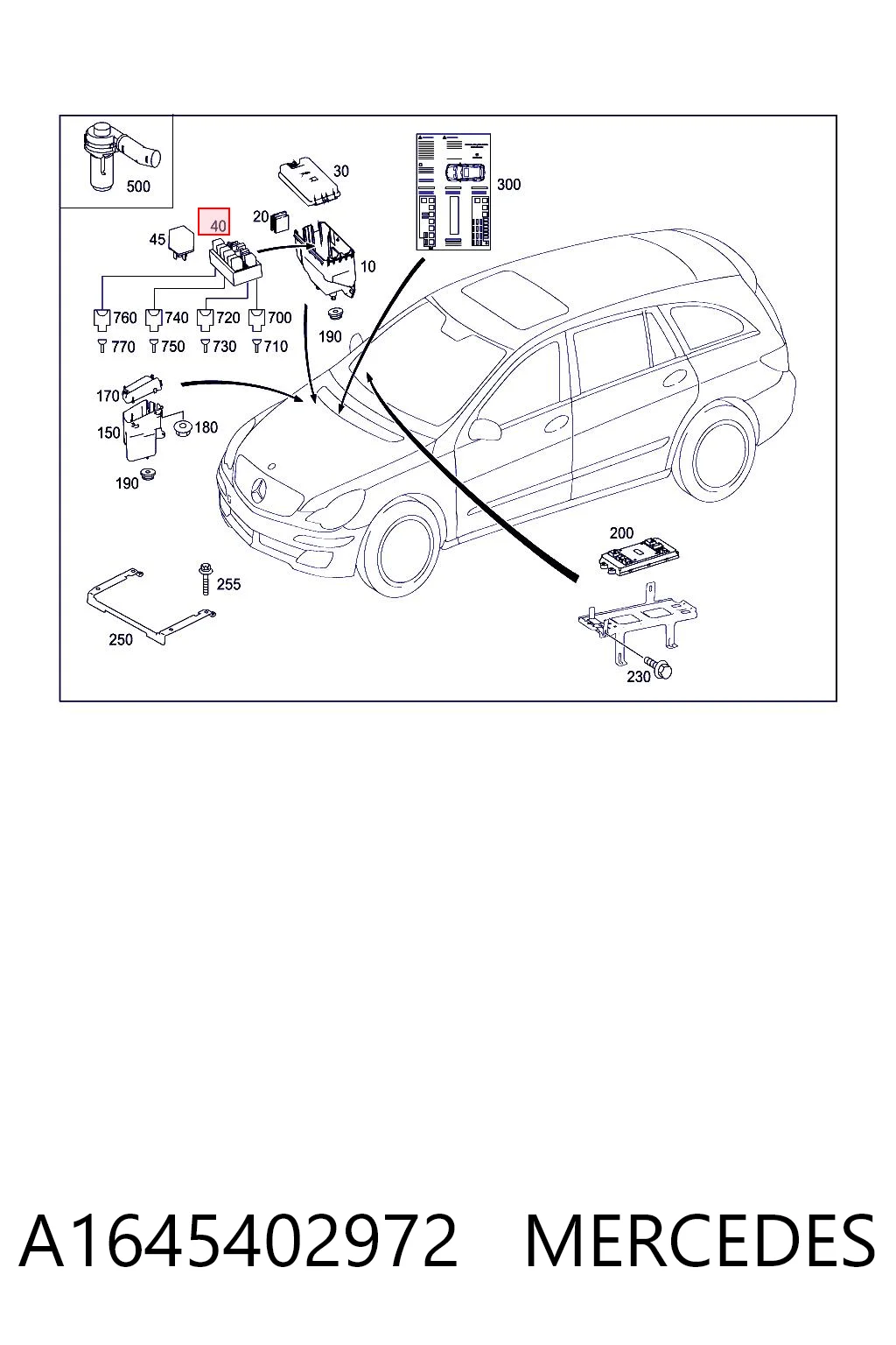 Коробка предохранителей Mercedes ML/GLE внедорожник (W164) (2005 - 2011) цена, от 26.61 USD
