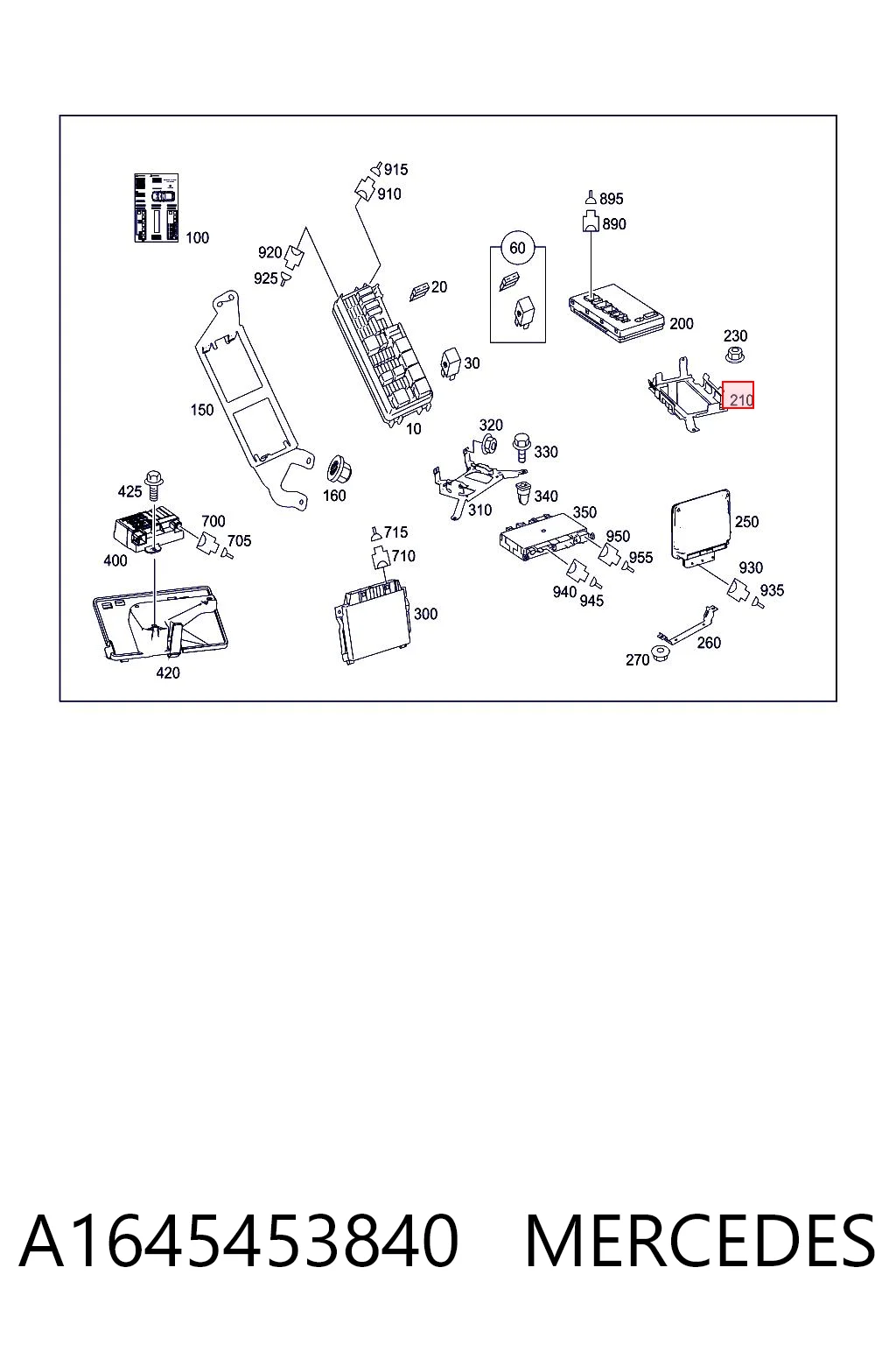 Блок предохранителей MERCEDES A1645453840