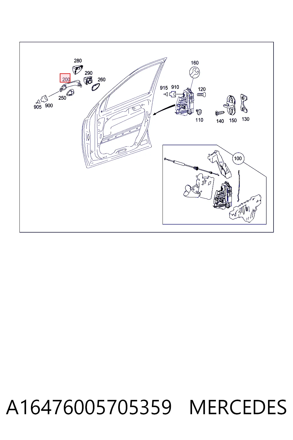 Купить A16476005709650 Mercedes Ручка двери передней наружная левая