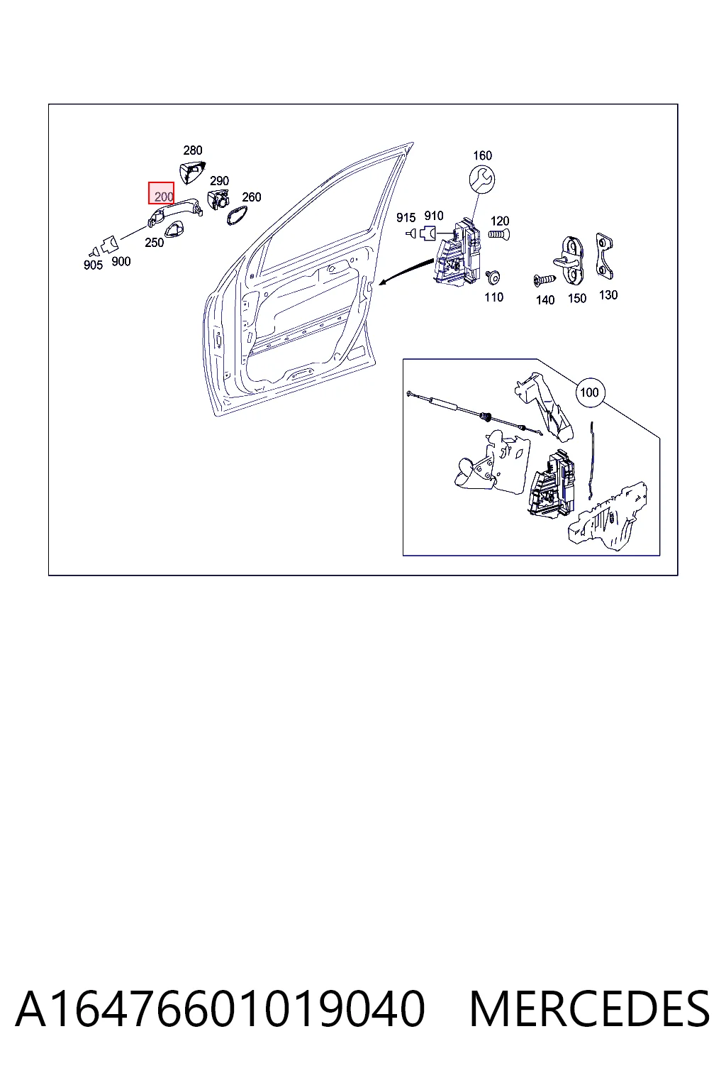 Ручка левой двери наружная Mercedes A1647660101649197 цена, от 14.79 USD