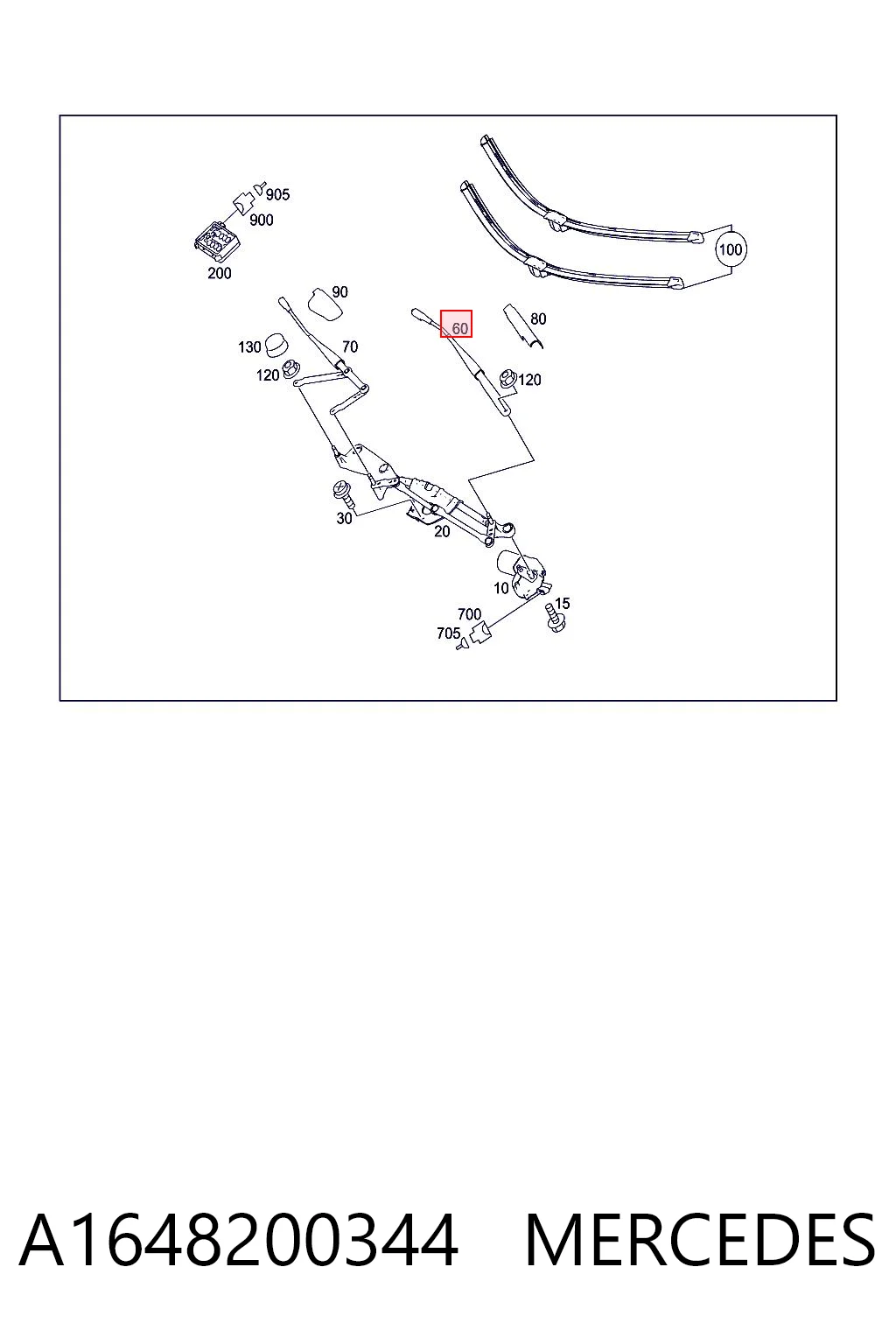 A1648200344 Mercedes Поводок дворника