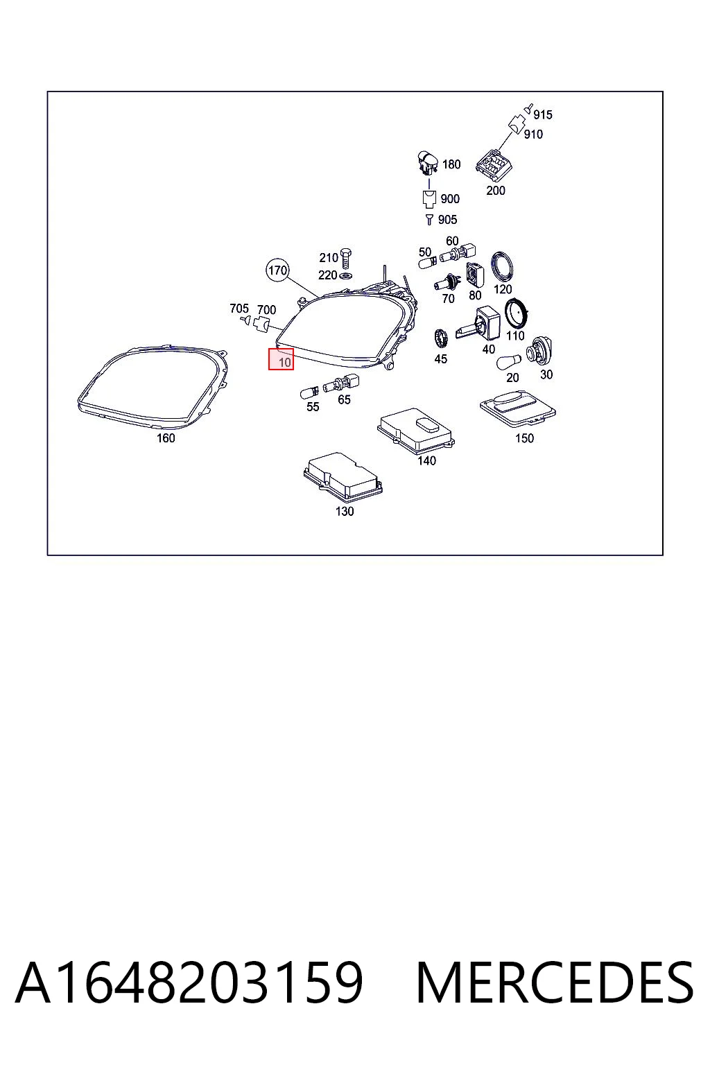 A1648203159 Mercedes Фара