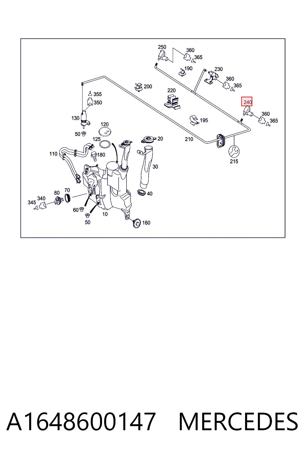 A1648600147 Mercedes Сопло омывателя лобового стекла левое