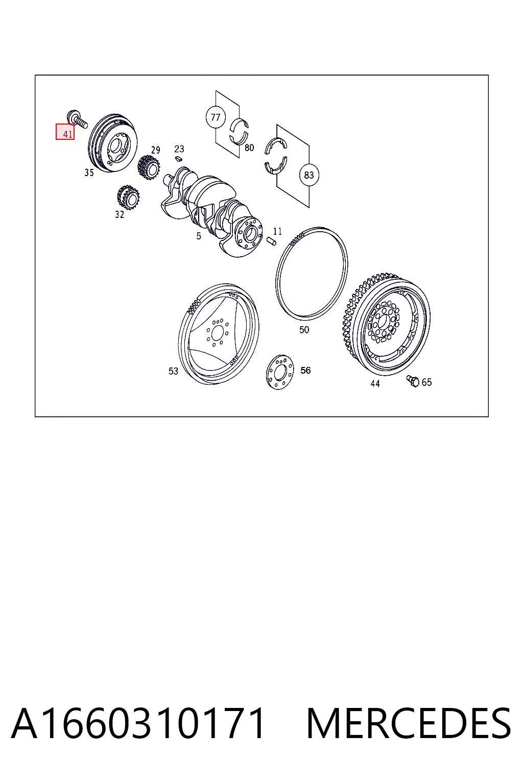 Болт шкива коленвала Mercedes 1660310071 цена, от 6.66 USD