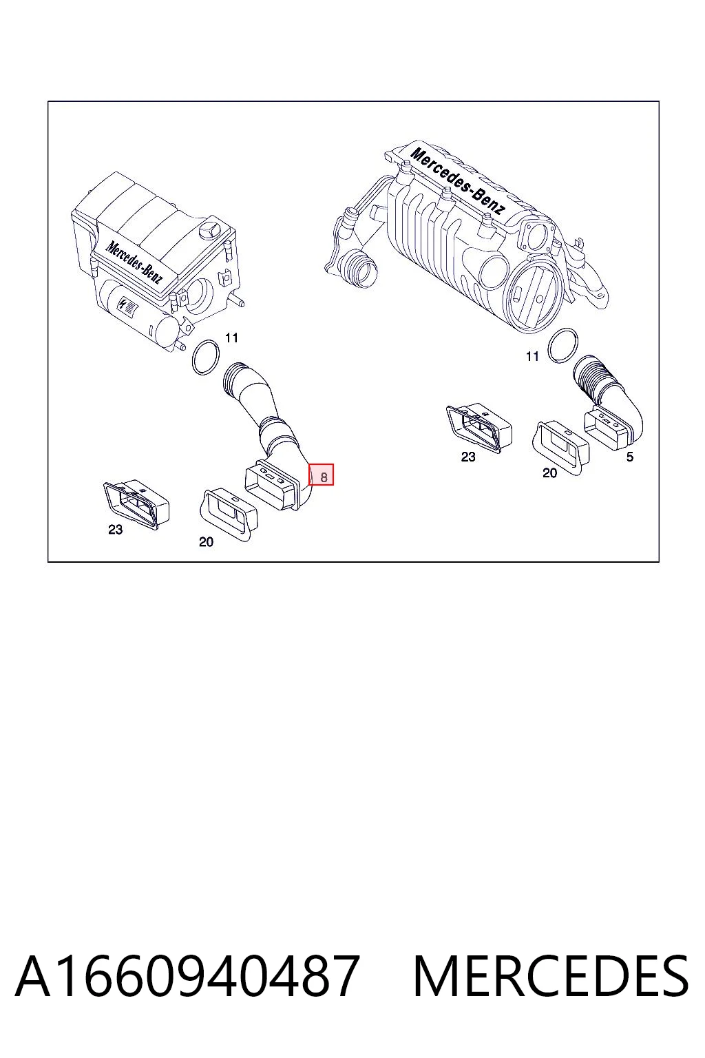  Воздухозаборник воздушного фильтра Mercedes A 