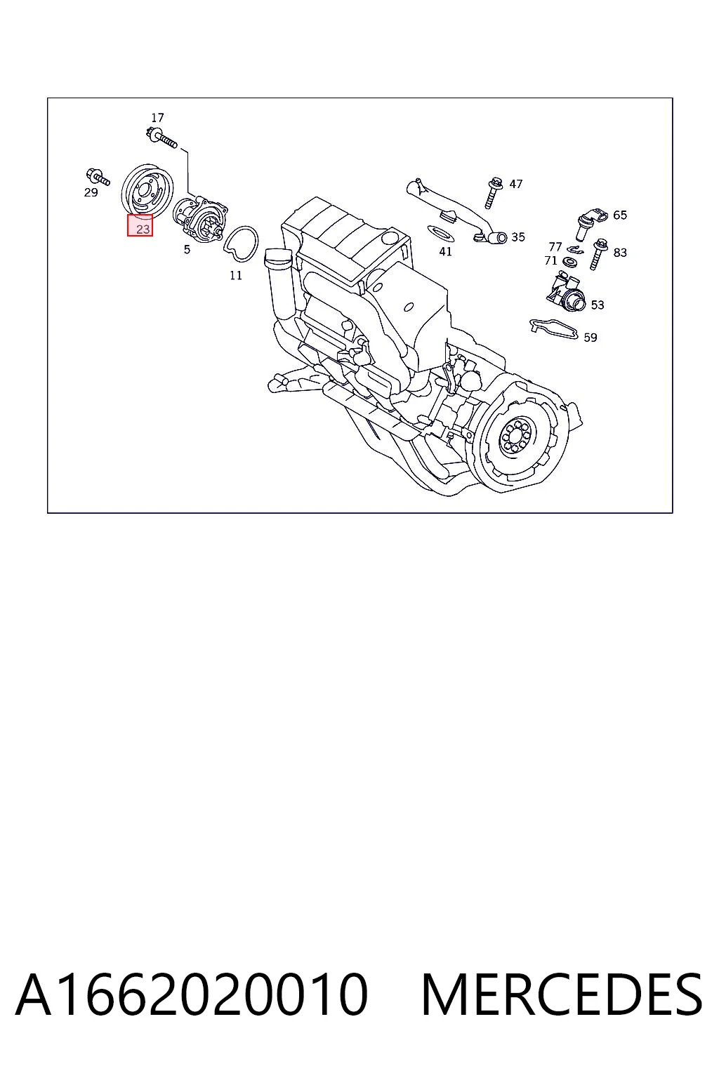 Шкив водяной помпы на Mercedes A  W168