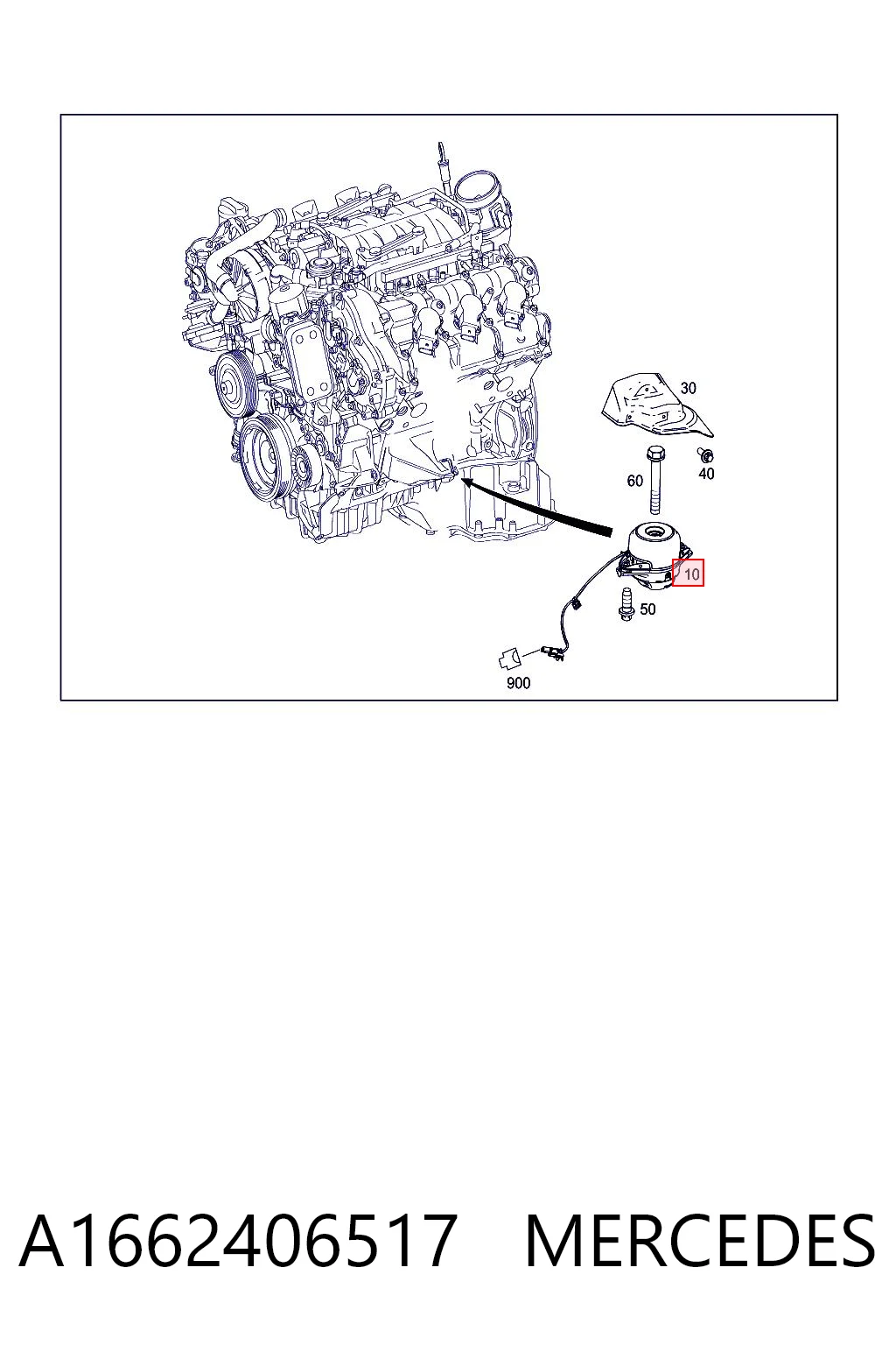 A1662406517 Mercedes Правая подушка двигателя
