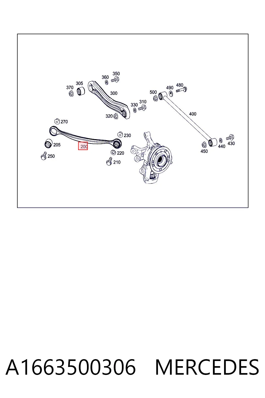 A1663500306 Mercedes Рычаг задней подвески нижний, левый/правый