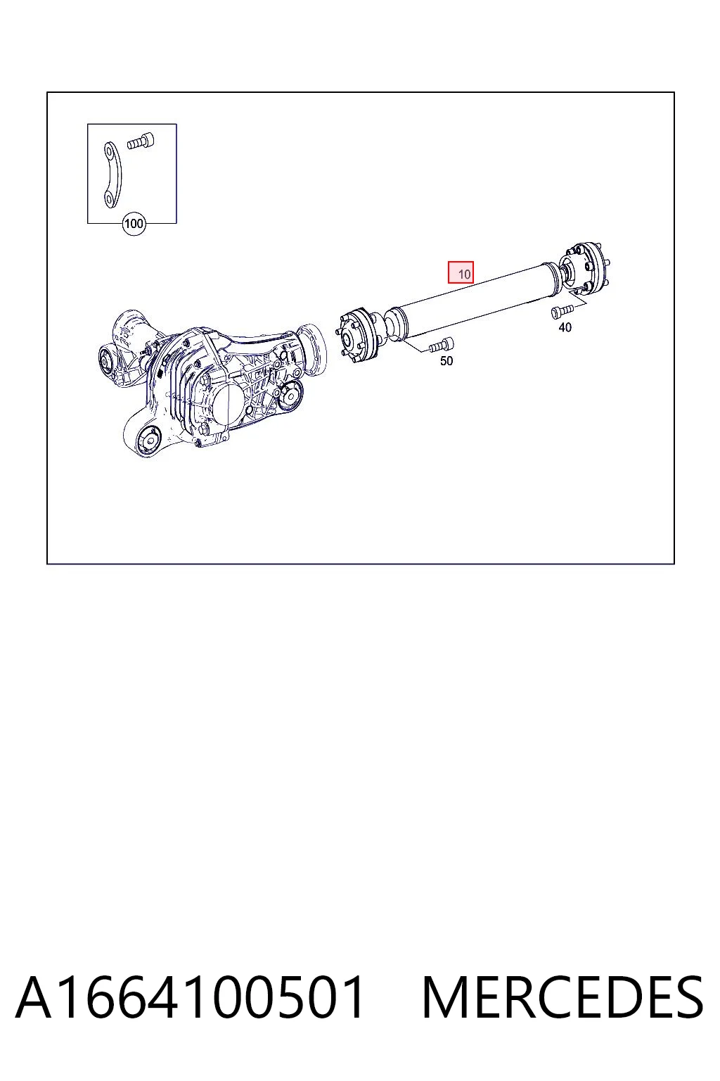 A1664100501 Mercedes Передний карданный вал