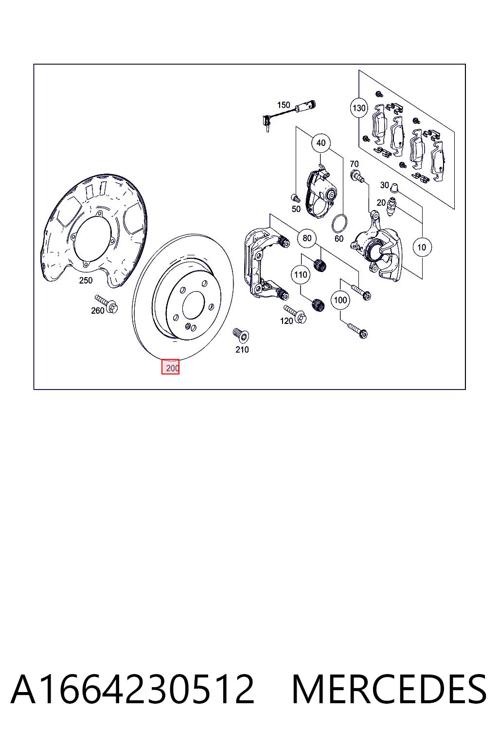 A1664230512 Mercedes Дисковый тормоз