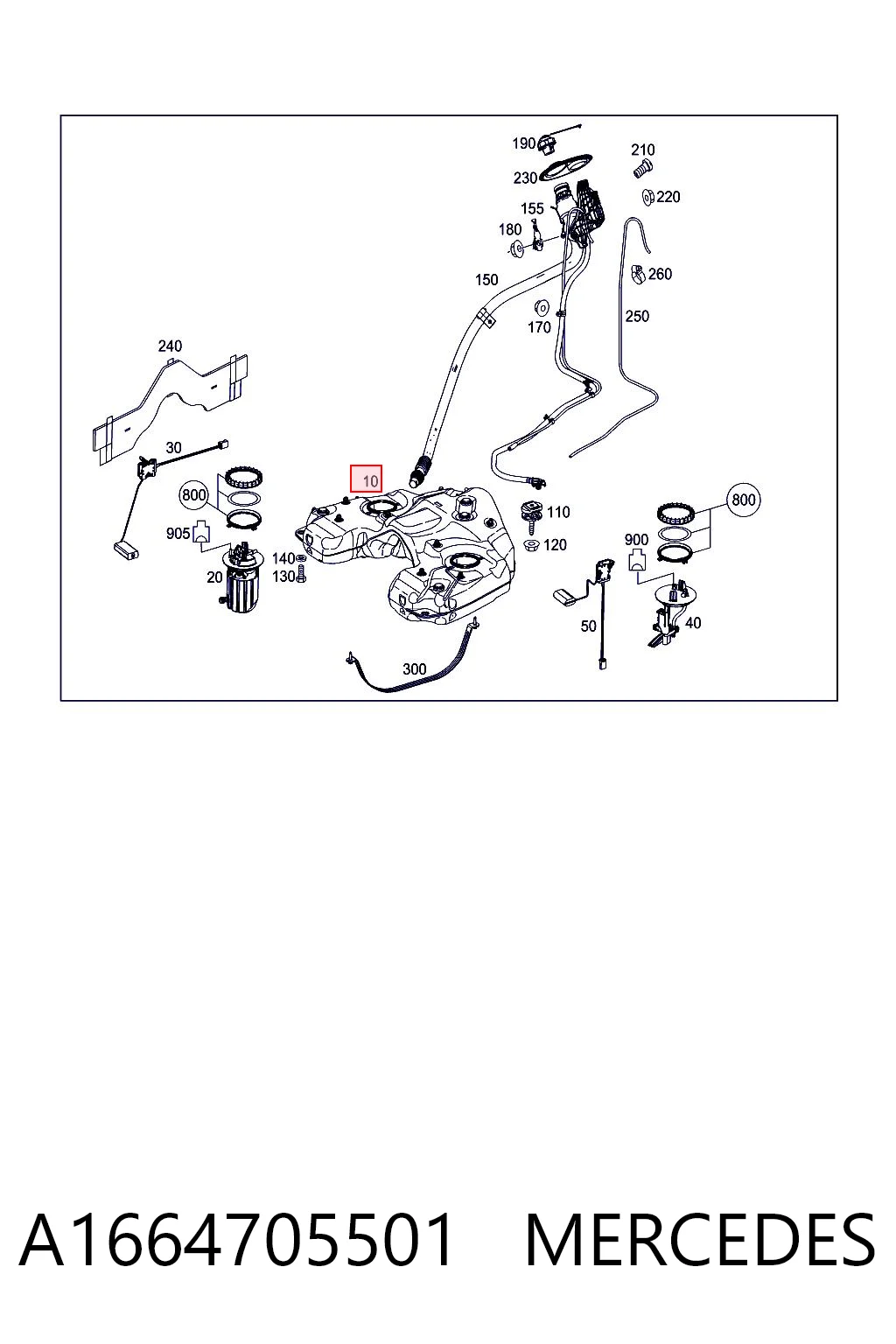 Бак топливный на Mercedes ML/GLE  W166