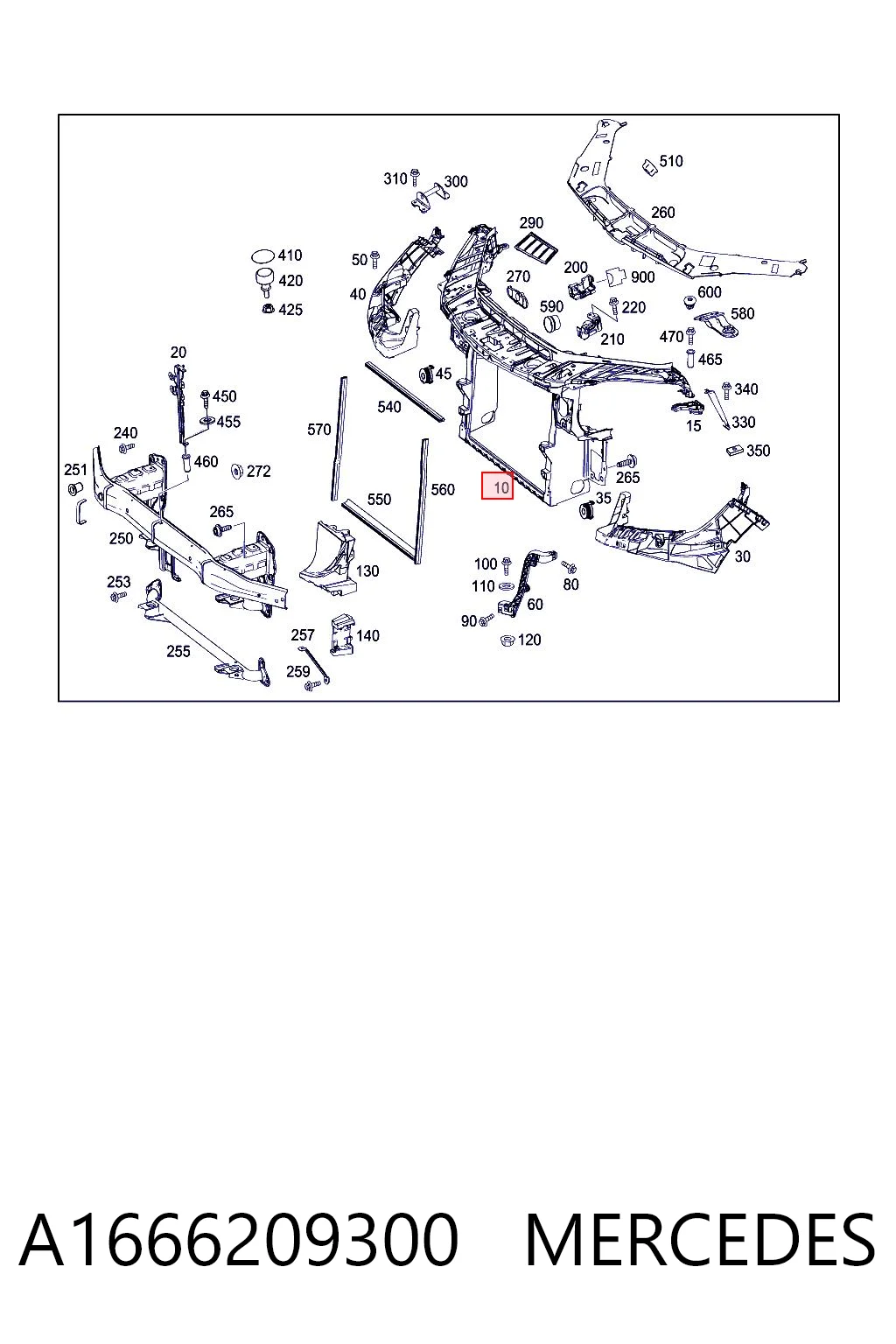 Панель передняя Mercedes ML/GLE внедорожник (W166) (2015 - 2018) цена, от 380.83 USD