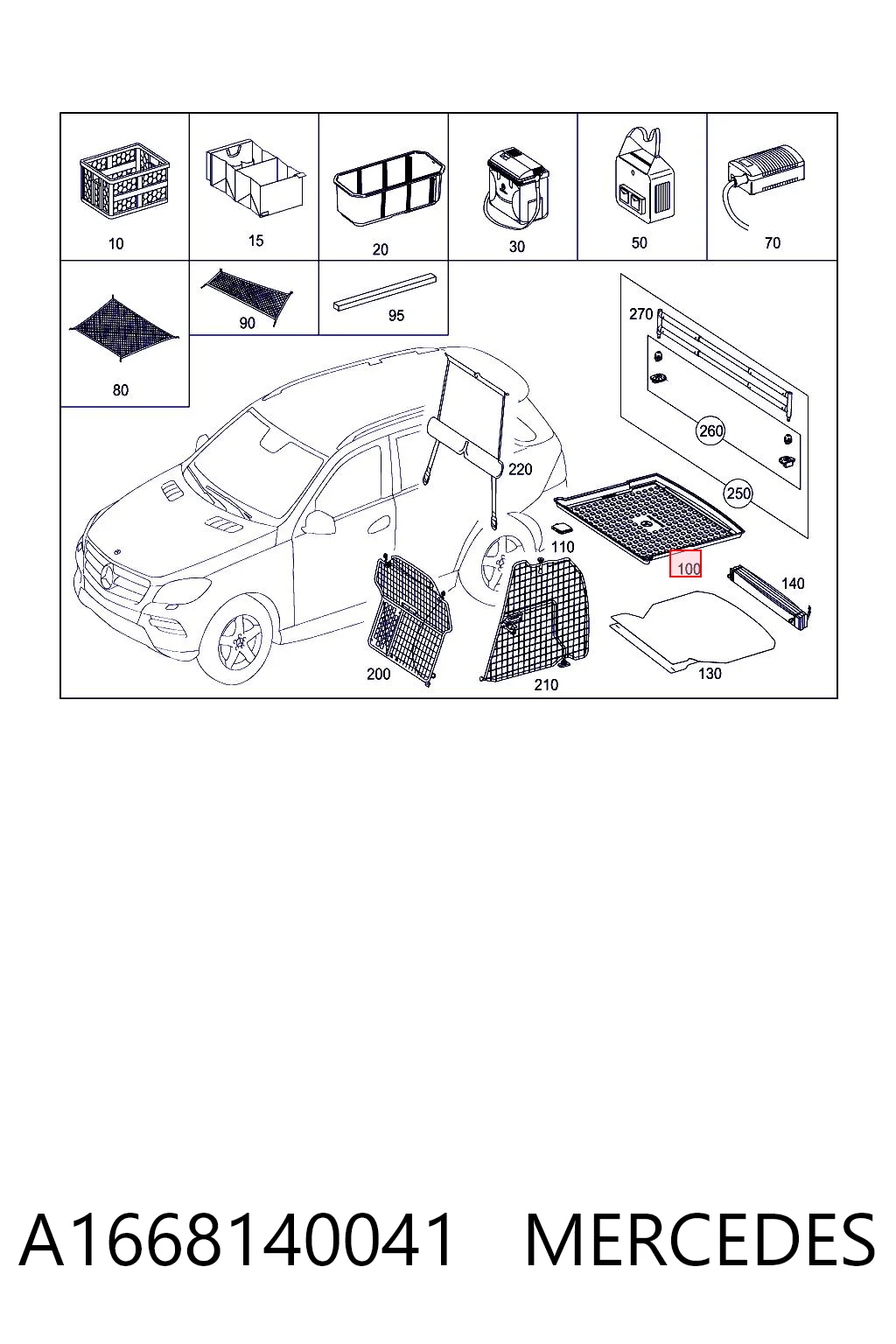 A166814010028 Mercedes Коврик багажного отсека