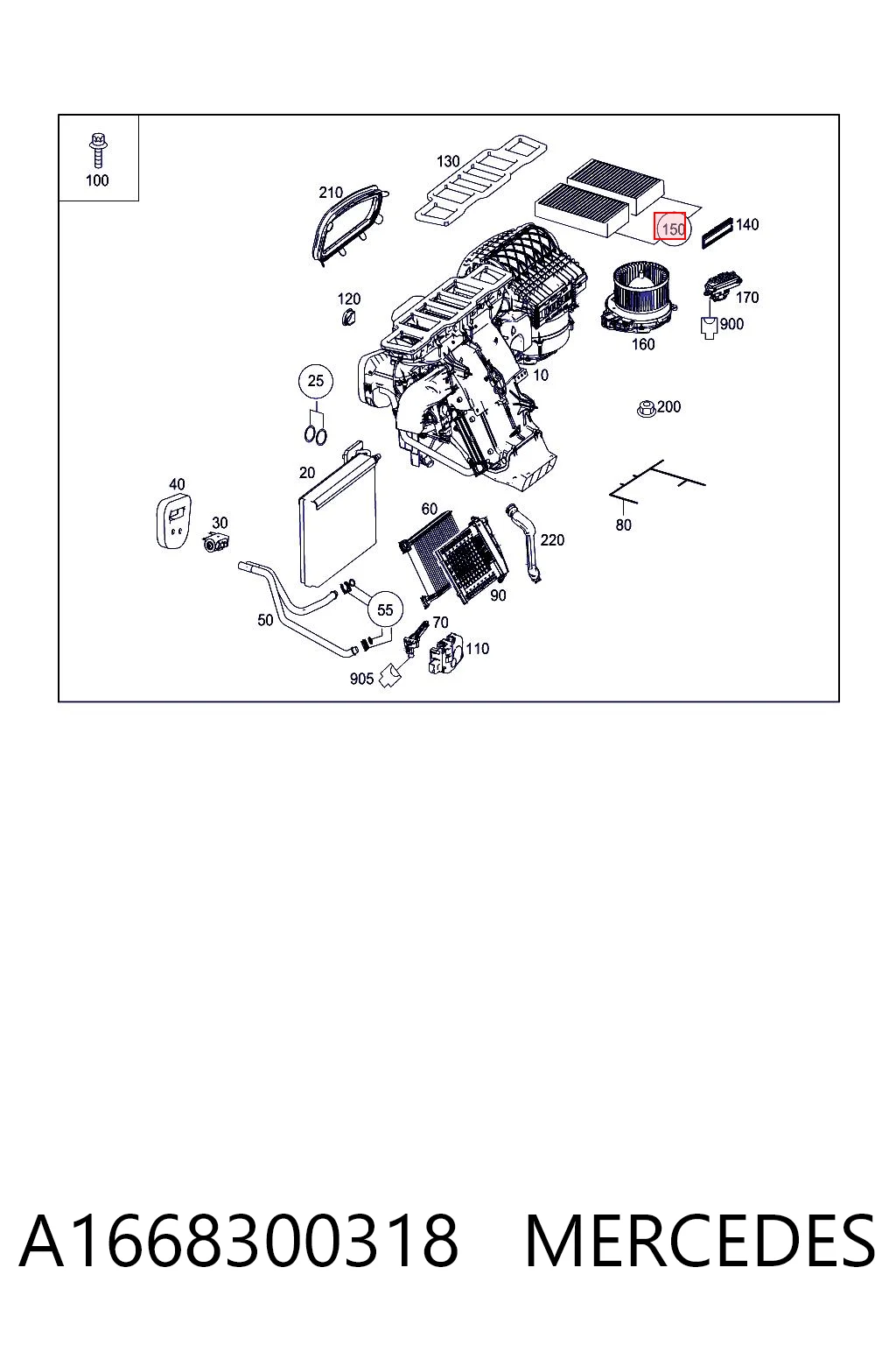 A1668300318 Mercedes Внутрисалонный фильтр