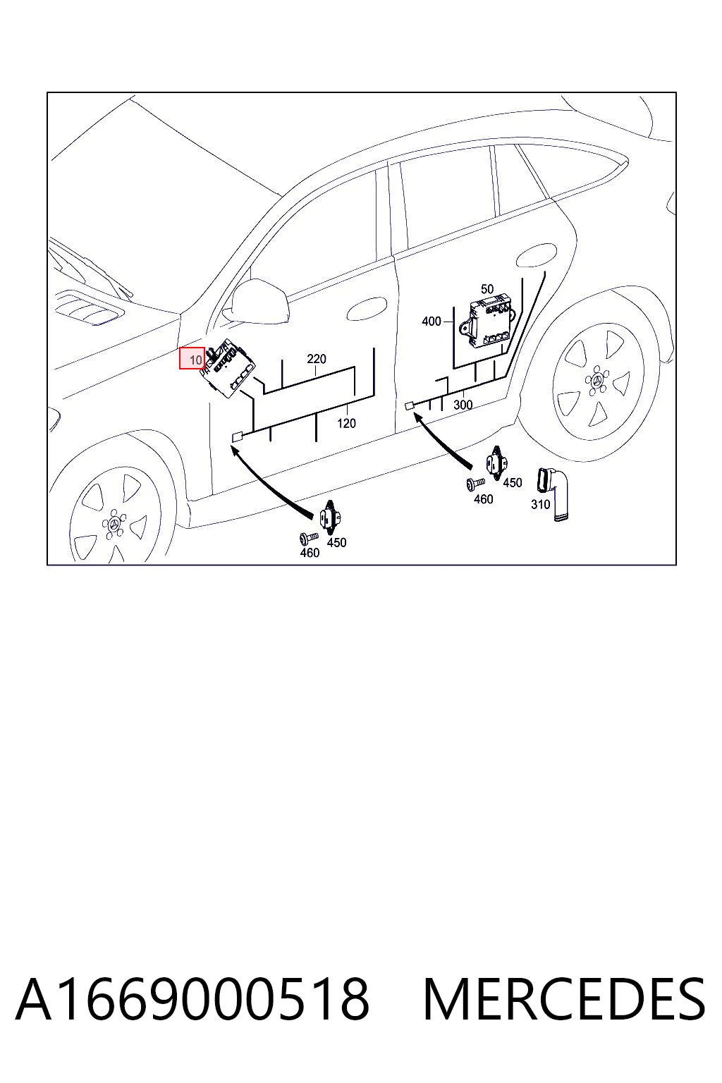 A1669000518 Mercedes Блок комфорта передней двери