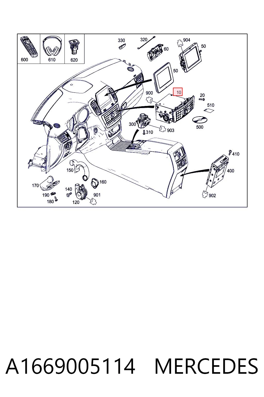 Магнитола (радио AM/FM) Mercedes ML/GLE внедорожник (W166) (2011 - 2014) цена, от 190.19 USD