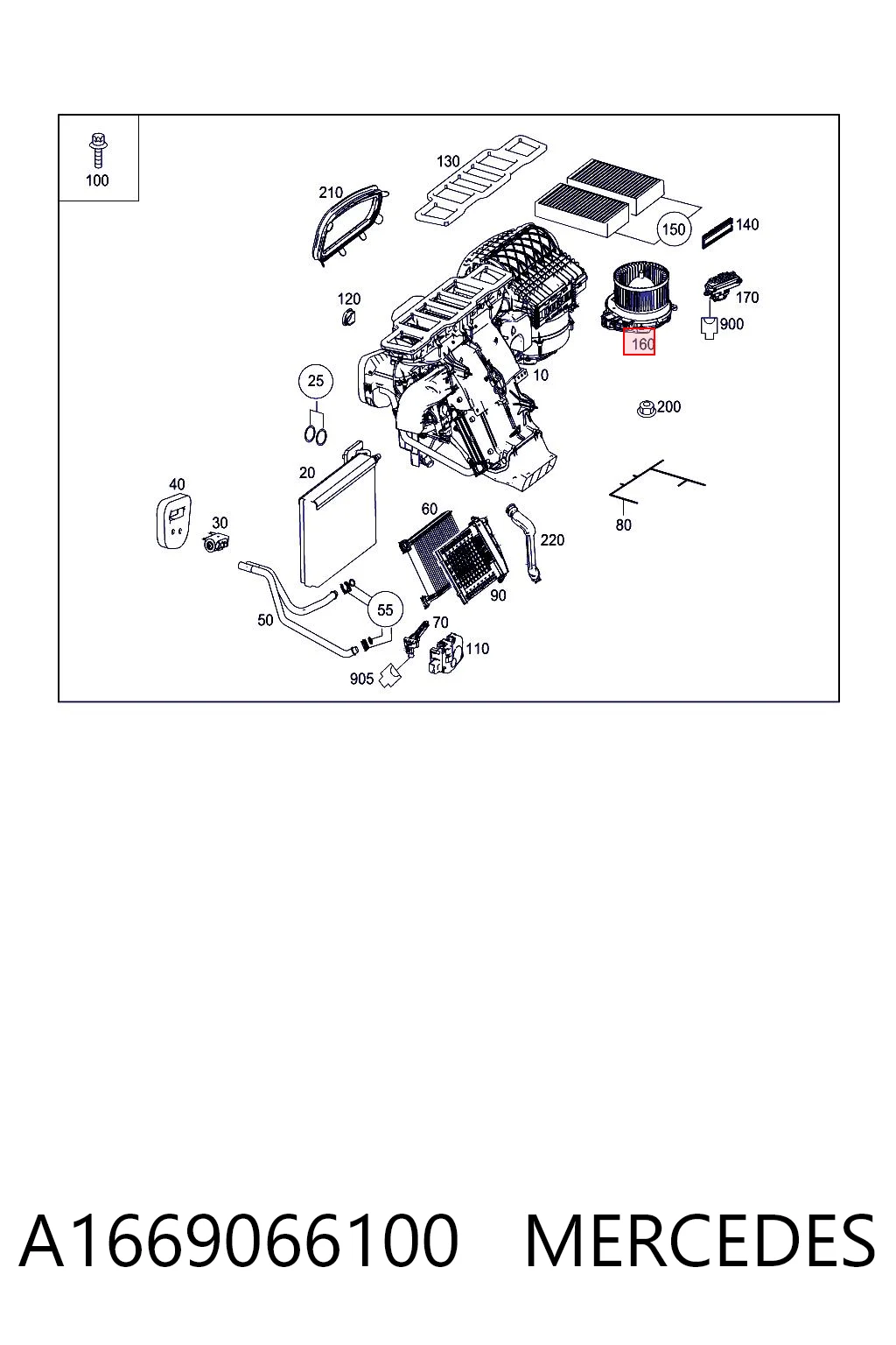 A1669066100 Mercedes Электромотор печки