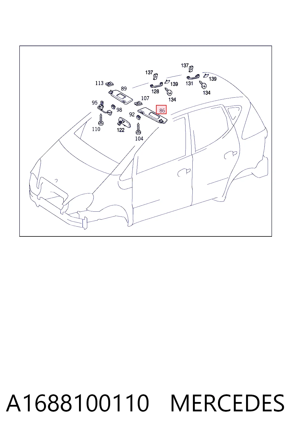 Козырек противосолнечный на Mercedes A  W168