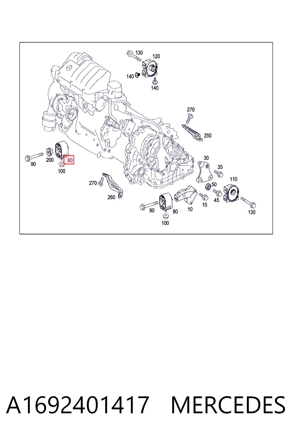 A1692401417 Mercedes Подушка передней опоры двигателя