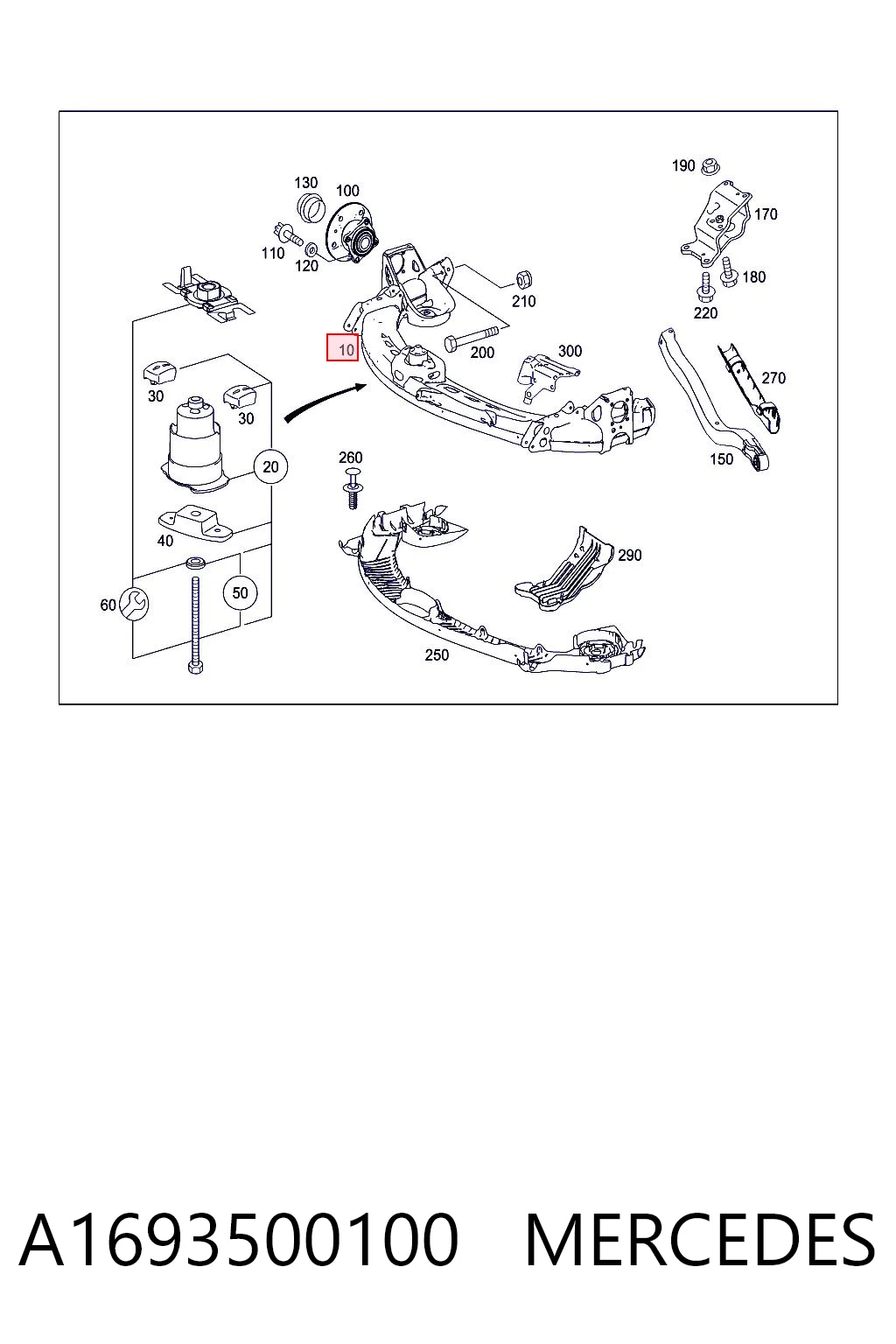 Подрамник задней подвески на Mercedes B  W245