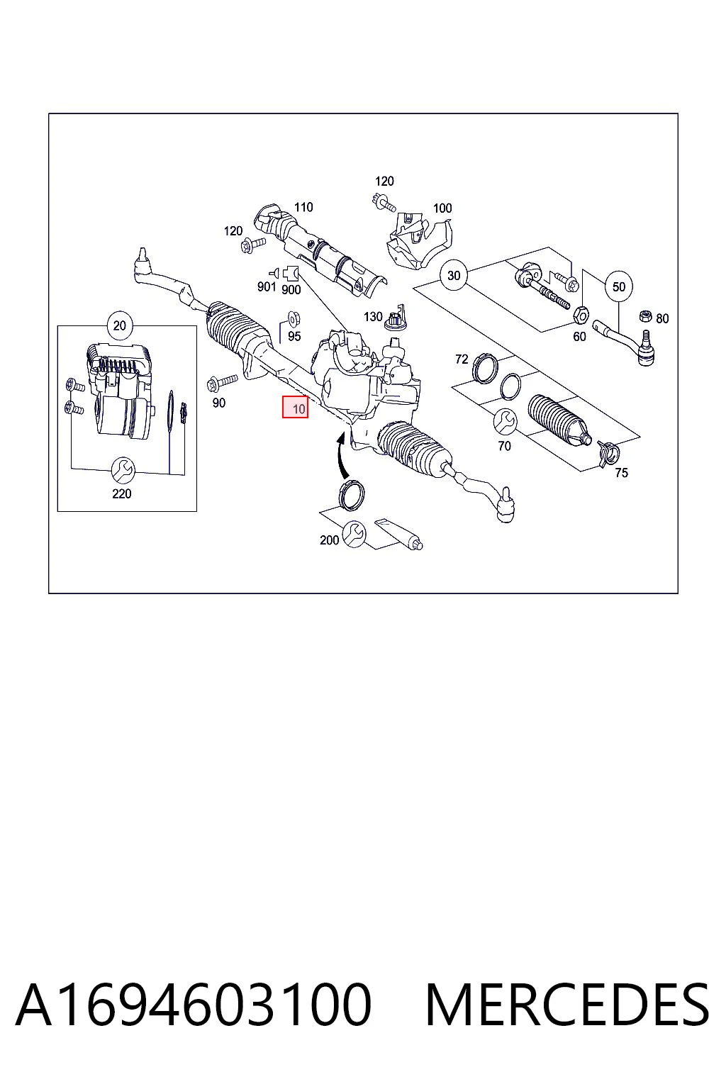 A1694603100 Mercedes Управление рулевое в сборе