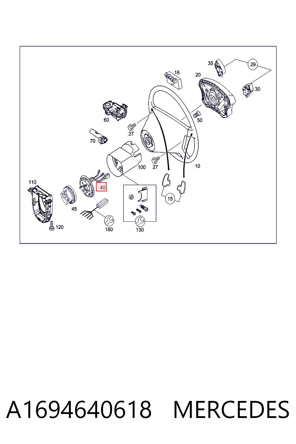 Контактное кольцо подушки безопасности Mercedes 2035405645 цена, от 239.39 USD