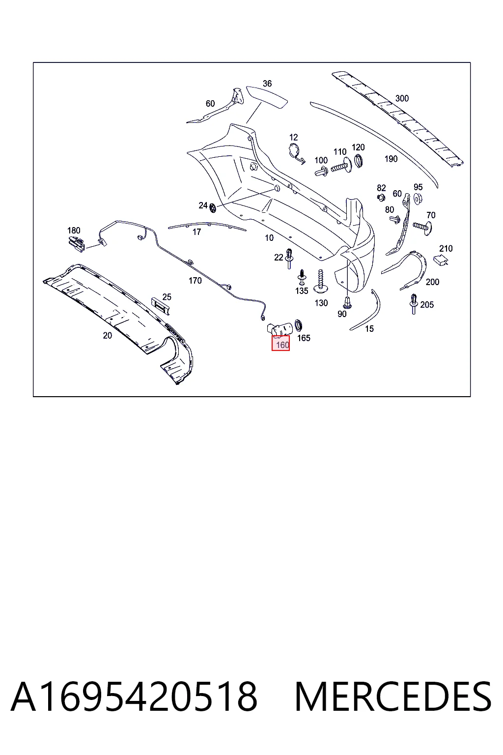 A1695420518 Mercedes Задние парктроники