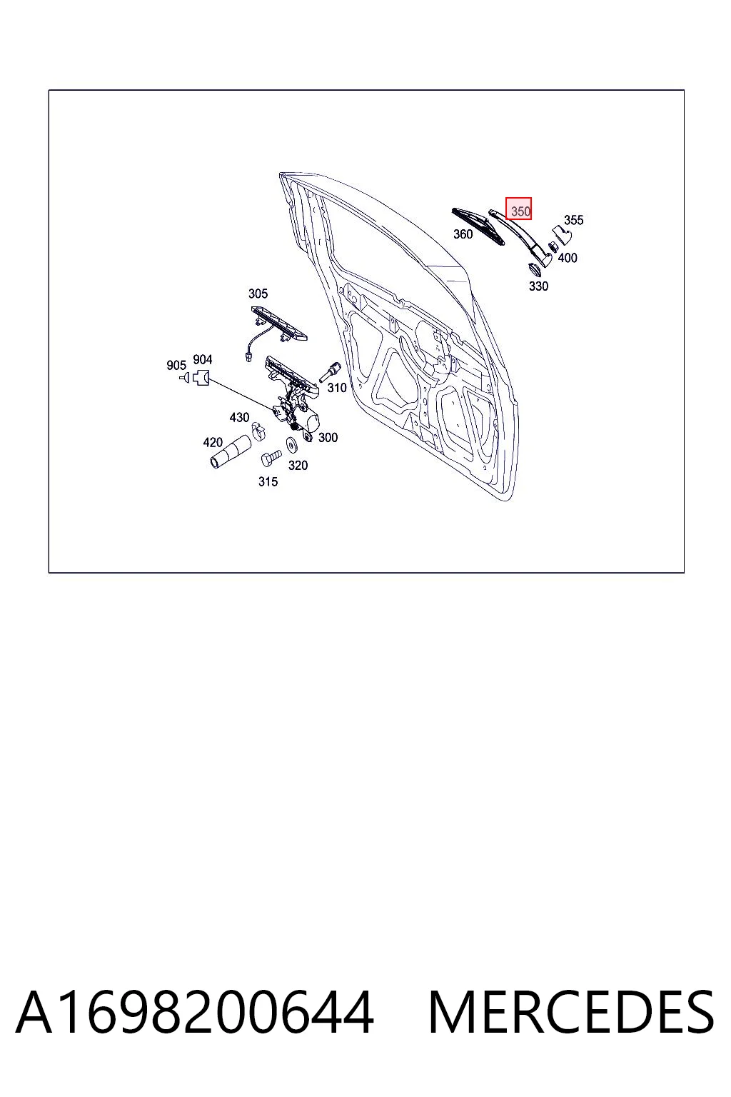 A1698200644 Mercedes Рычаг-поводок дворника заднего стекла